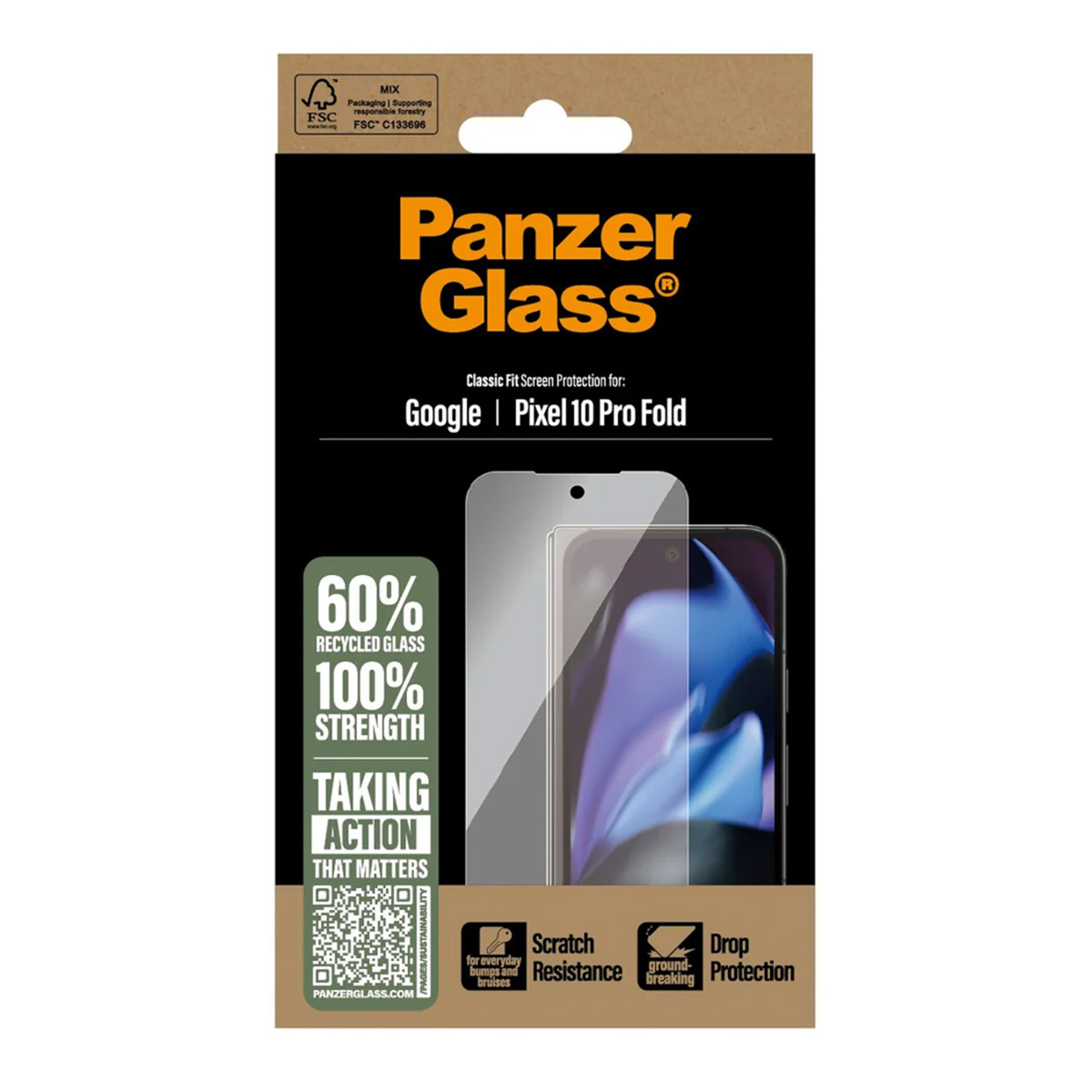 PanzerGlass Antibakterieller Screen Protector für das Google Pixel 10 Pro Fold