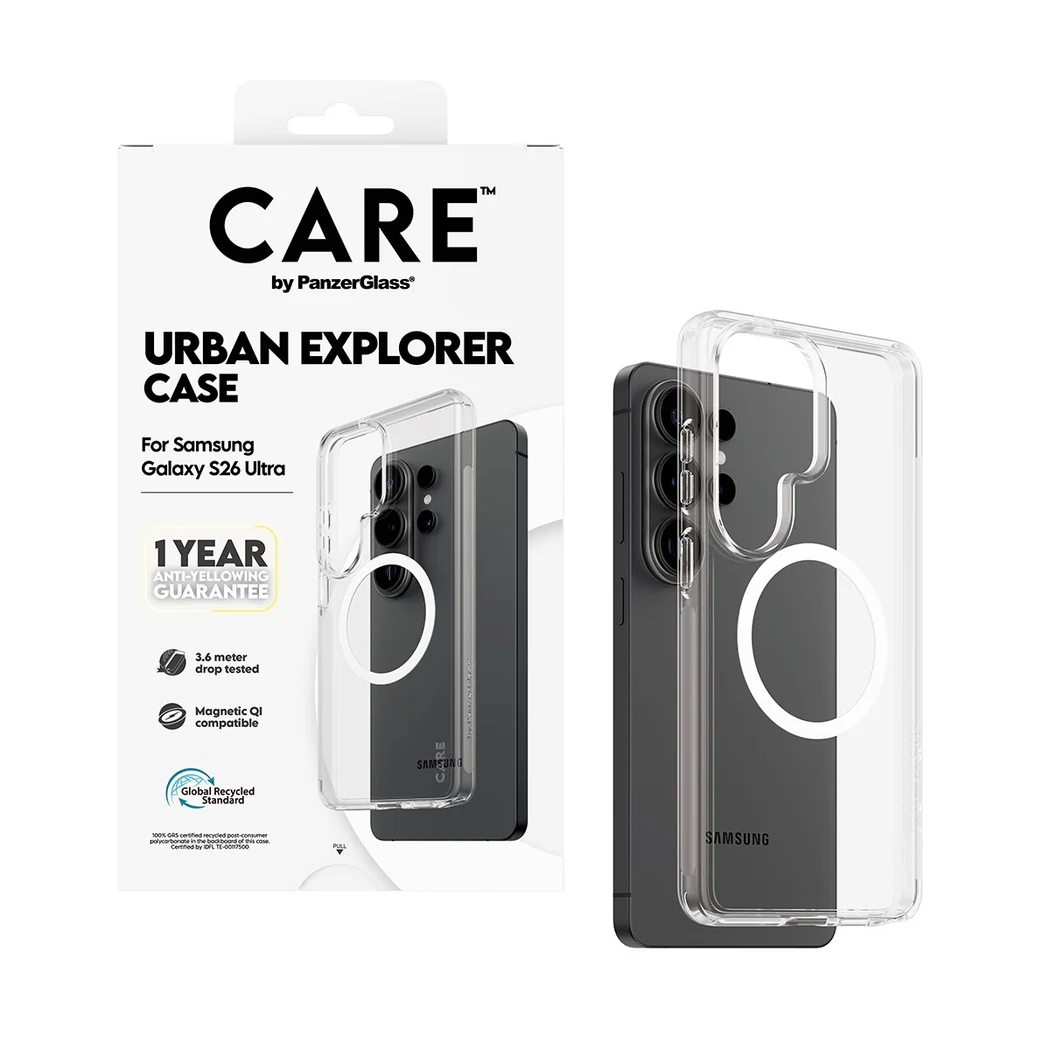 CARE by PanzerGlass Urban Combat Case für das Samsung Galaxy S26 Ultra - Transparent