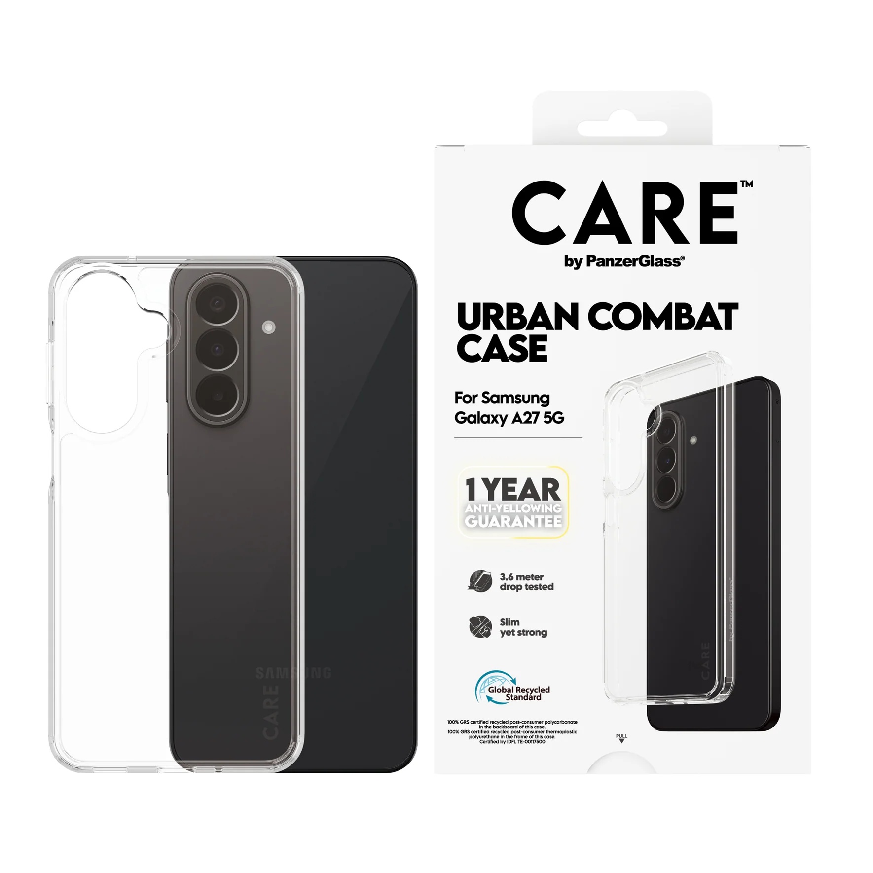 CARE by PanzerGlass Urban Combat Case für das Samsung Galaxy A27 (5G) - Transparent
