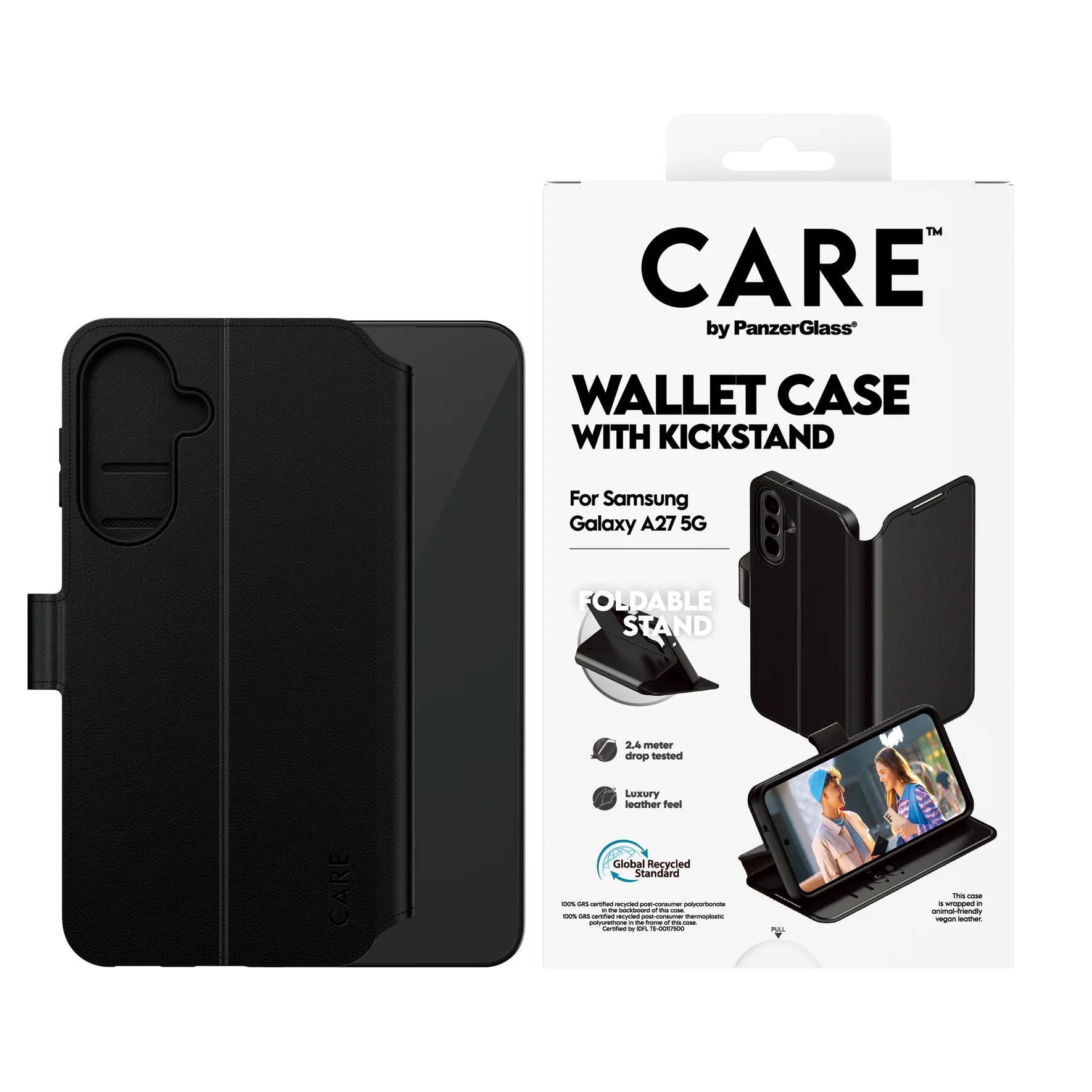 CARE by PanzerGlass Feature Wallet Case w. Kickstand für das Samsung Galaxy A27 (5G) - Black