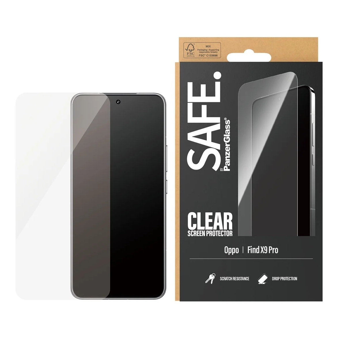 SAFE by PanzerGlass Ultra-Wide Fit Displayschutz für das Oppo Find X9 Pro