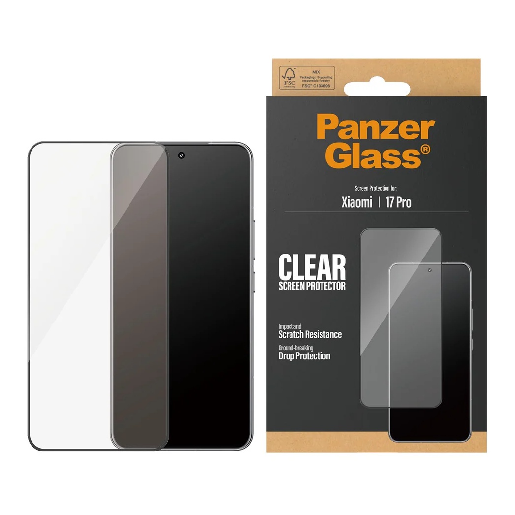PanzerGlass Ultra-Wide Fit Antibakterieller Displayschutz mit Applikator für das Xiaomi 17 Pro