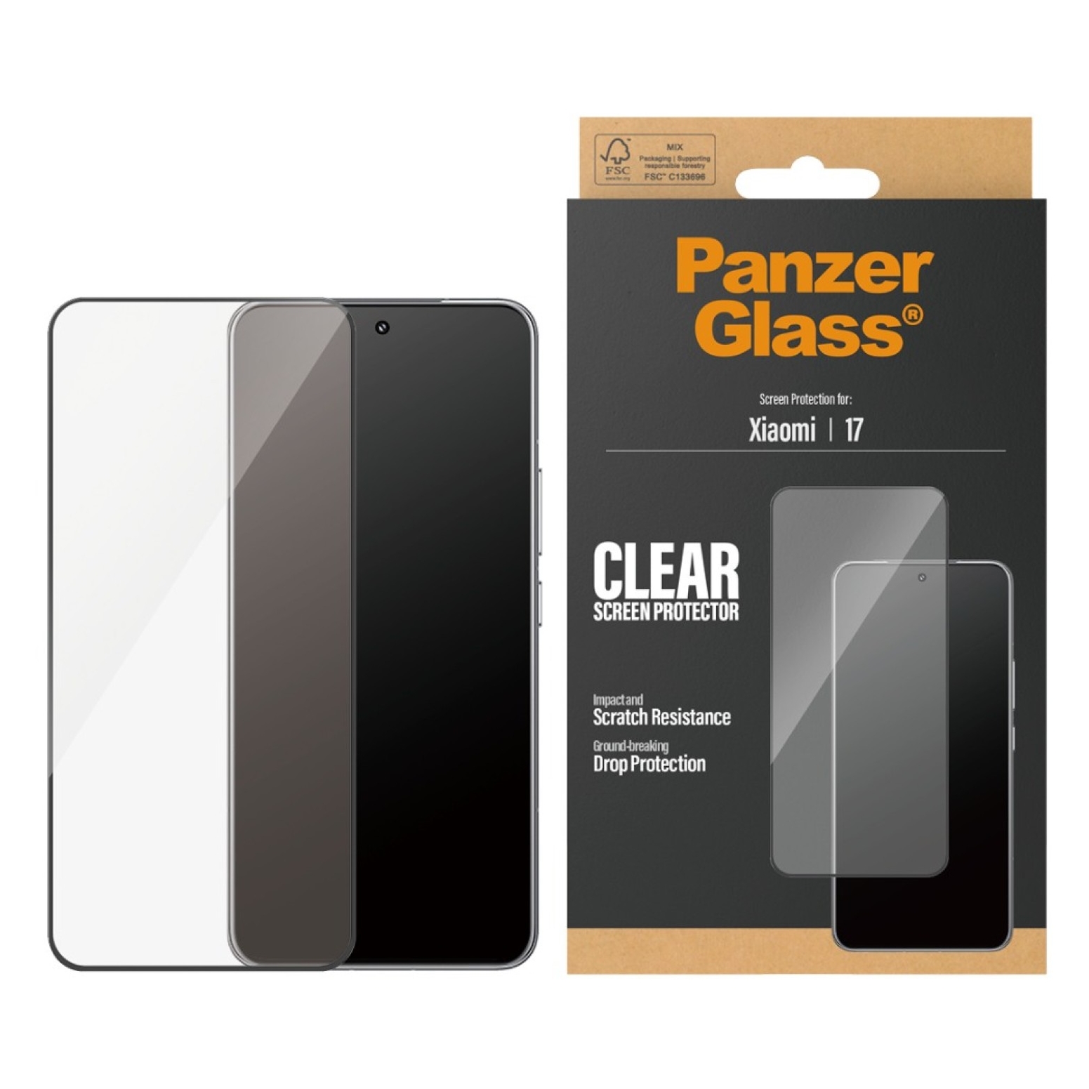 PanzerGlass Ultra-Wide Fit Antibakterieller Displayschutz mit Applikator für das Xiaomi 17