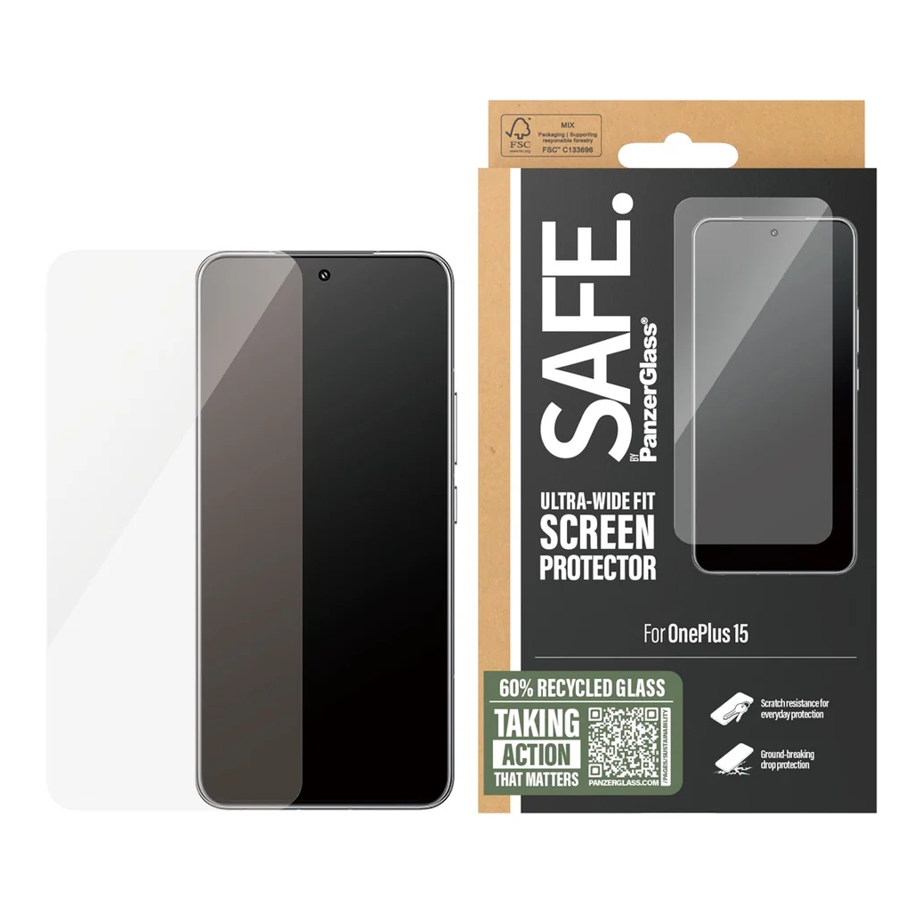 SAFE by PanzerGlass Ultra-Wide Fit Displayschutz für das OnePlus 15