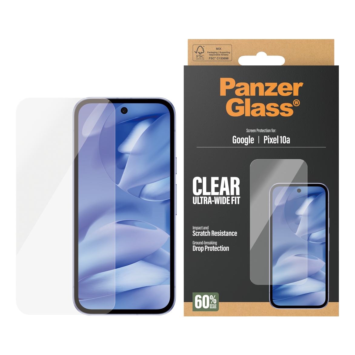 PanzerGlass Antibakterieller Screen Protector für das Google Pixel 10a
