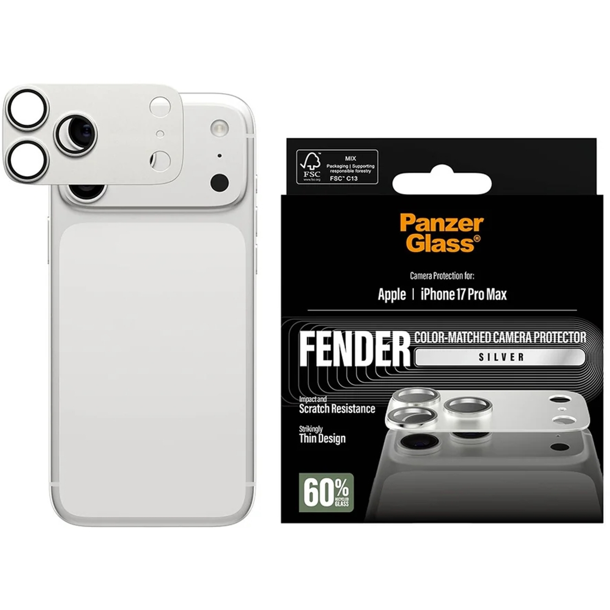 Panzerglass Fender Lens Protector Silver Iphone 17 Pro Max Kameraschutz Silber Pg12980 - Image 5