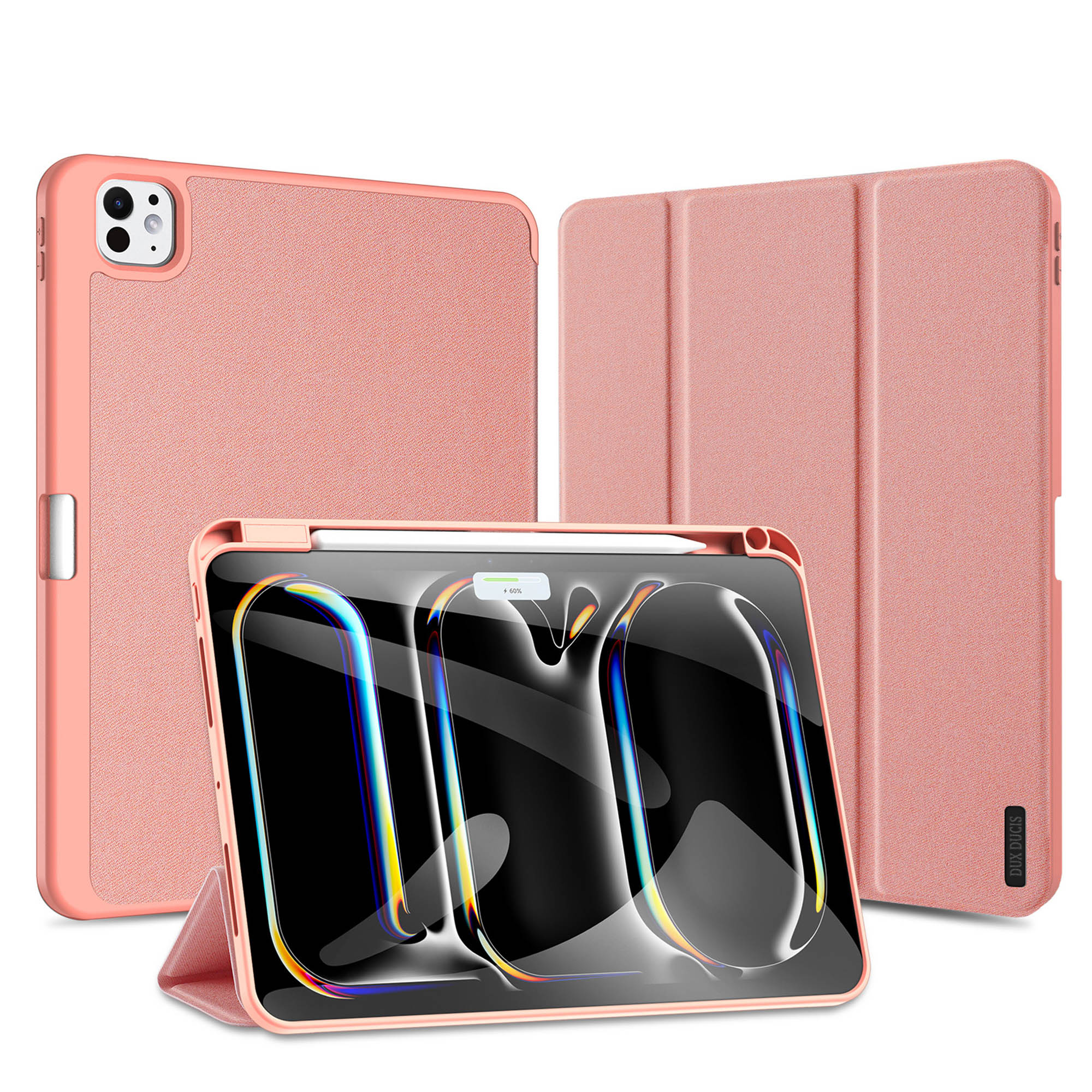 DUX DUCIS Funda para tableta con soporte triple para iPad Pro 11 iPad Air 13 Mini 6/7 iPad10/11 2025 con soporte para lápiz óptico y apagado automático