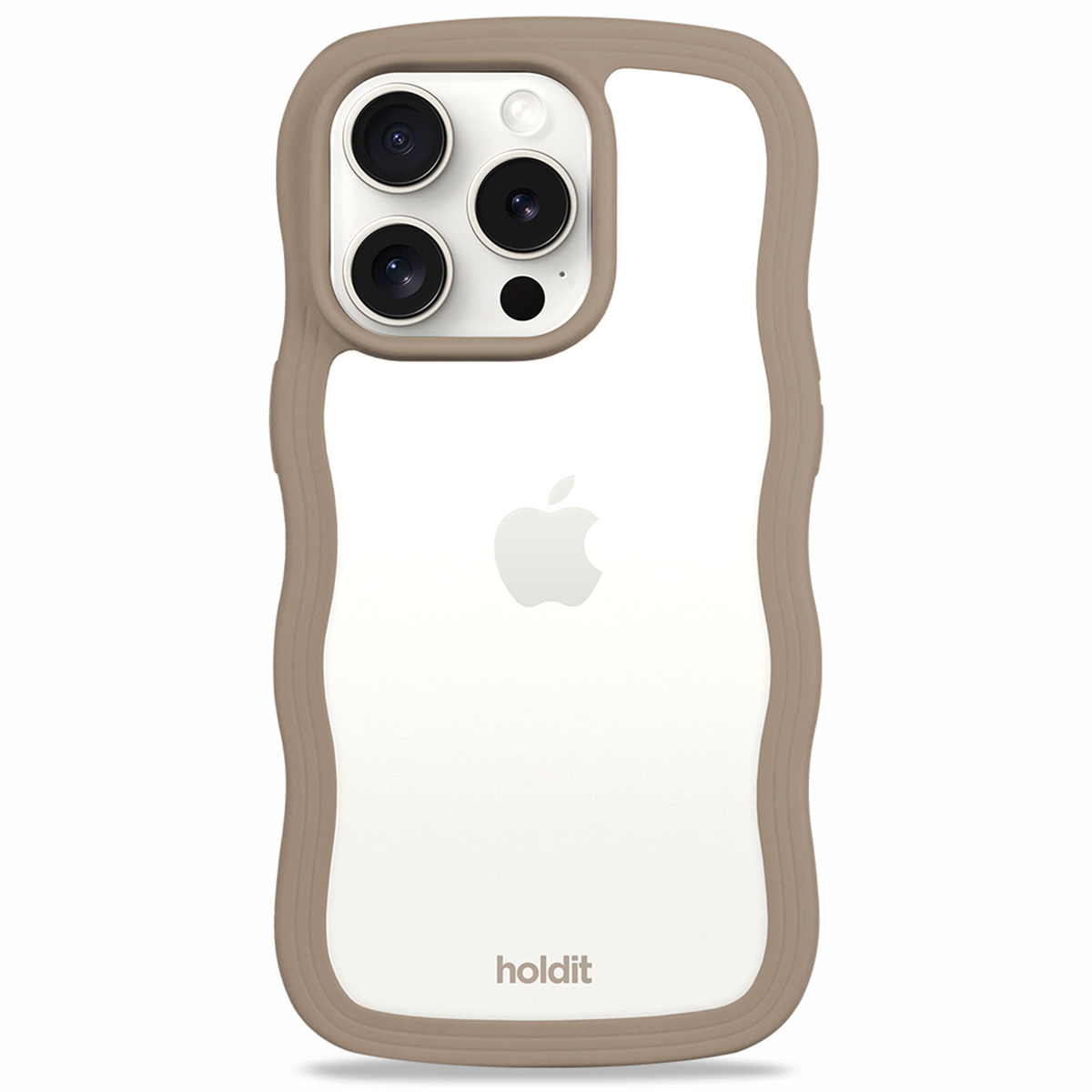 Holdit Wavy Case für das Apple iPhone 15 Pro Max - Mocha Brown / Transparent