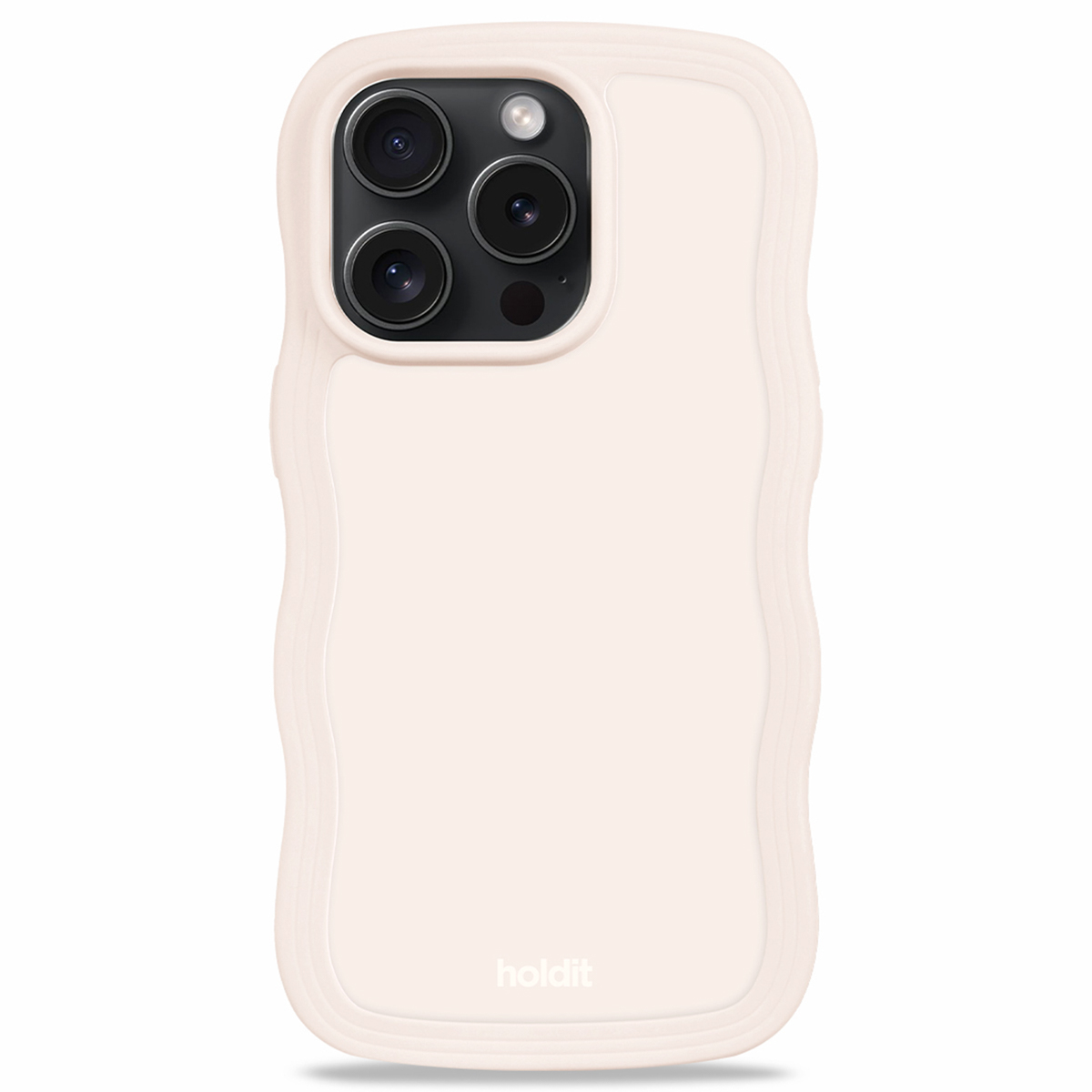 Holdit Wavy Case für das Apple iPhone 15 Pro - Light Beige