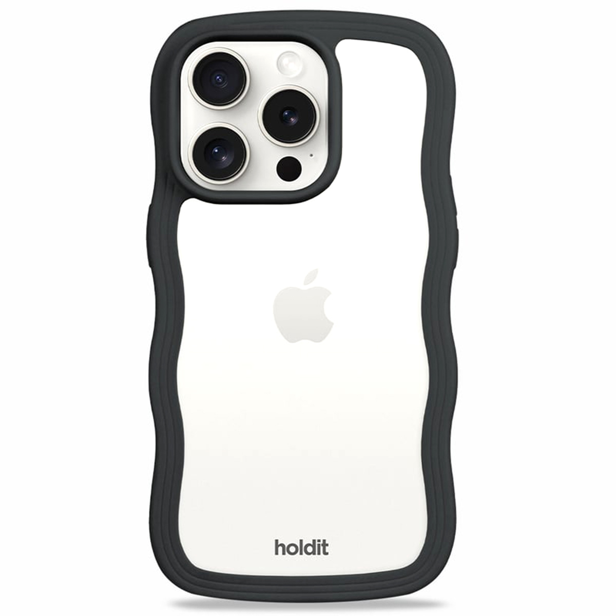 Holdit Wavy Case für das Apple iPhone 14 Pro Max - Black / Transparent