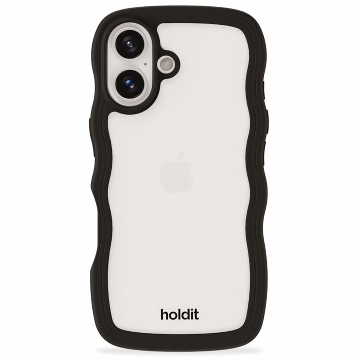 Holdit Wavy Case für das Apple iPhone 16 - Black / Transparent