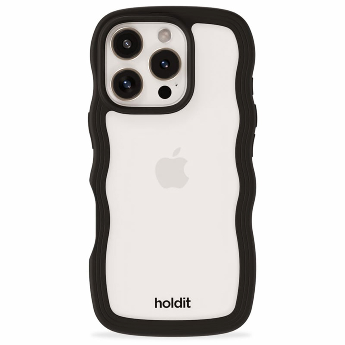 Holdit Wavy Case für das Apple iPhone 16 Pro Max - Black / Transparent