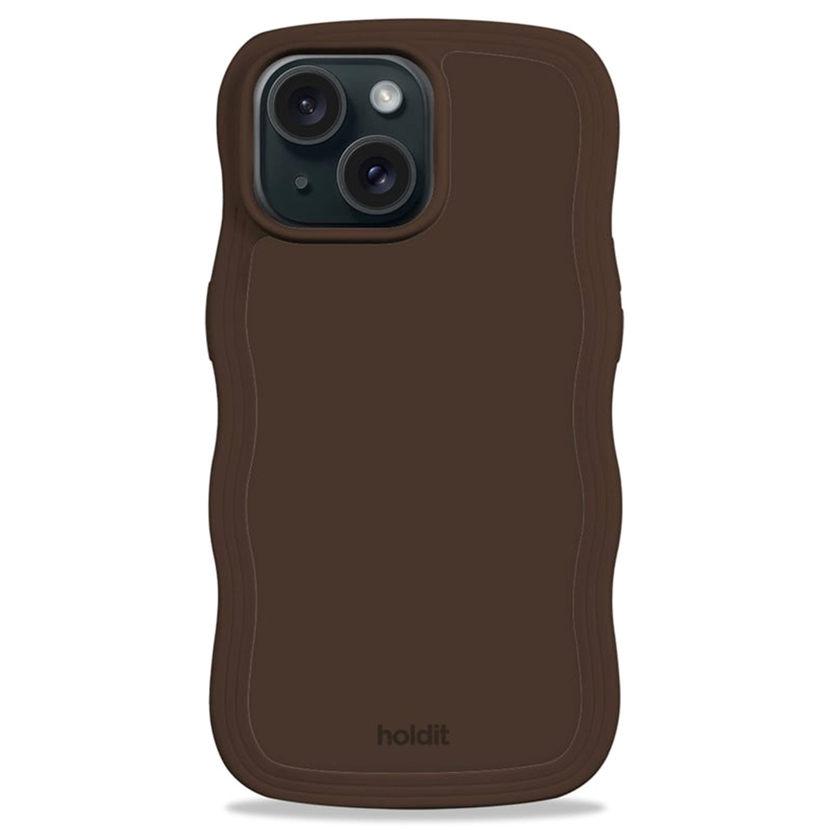 Holdit Wavy Case für das Apple iPhone 17e / 16e / 15 / 14 / 13 - Chocolate