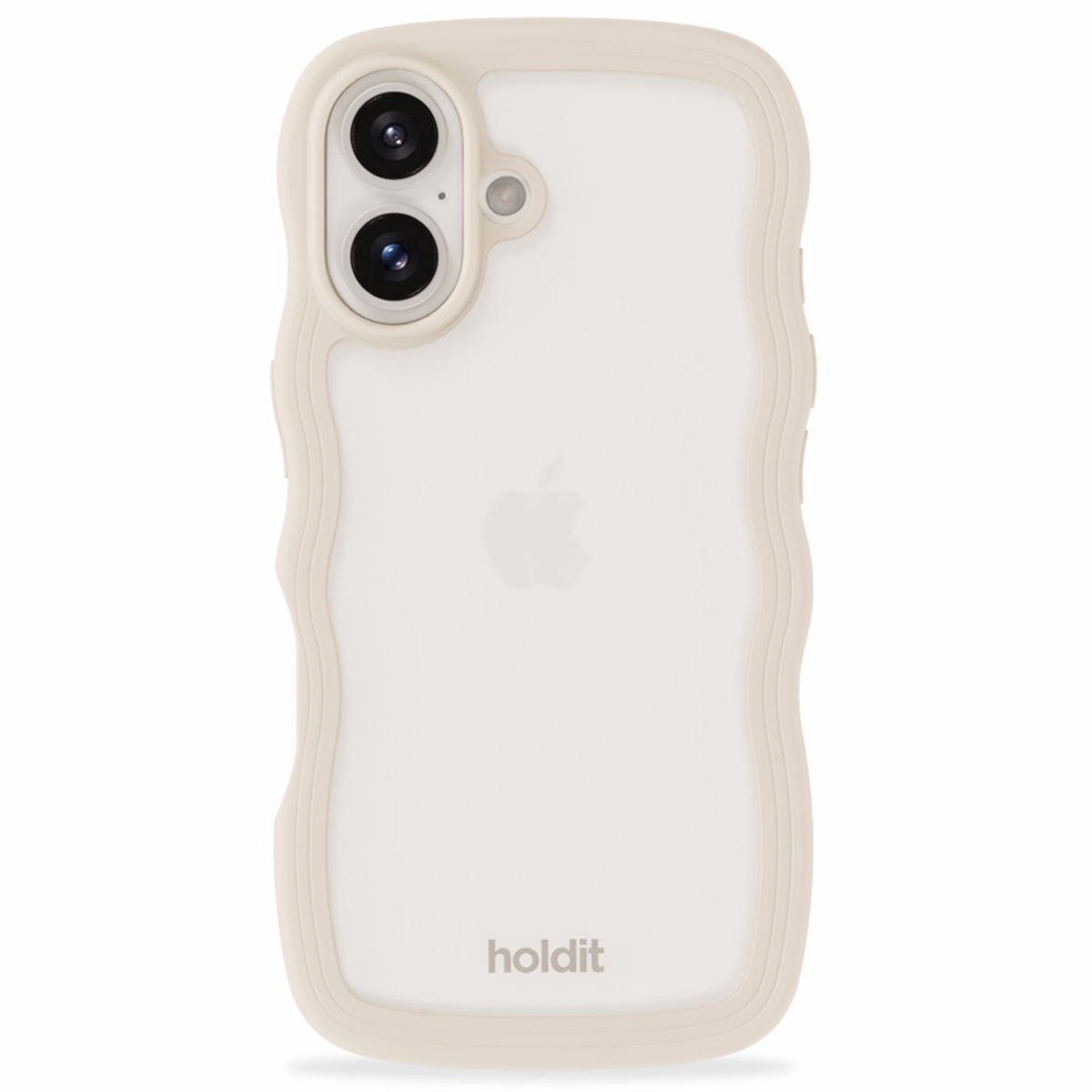 Holdit Wavy Case für das Apple iPhone 16 - Transparent / Light Beige
