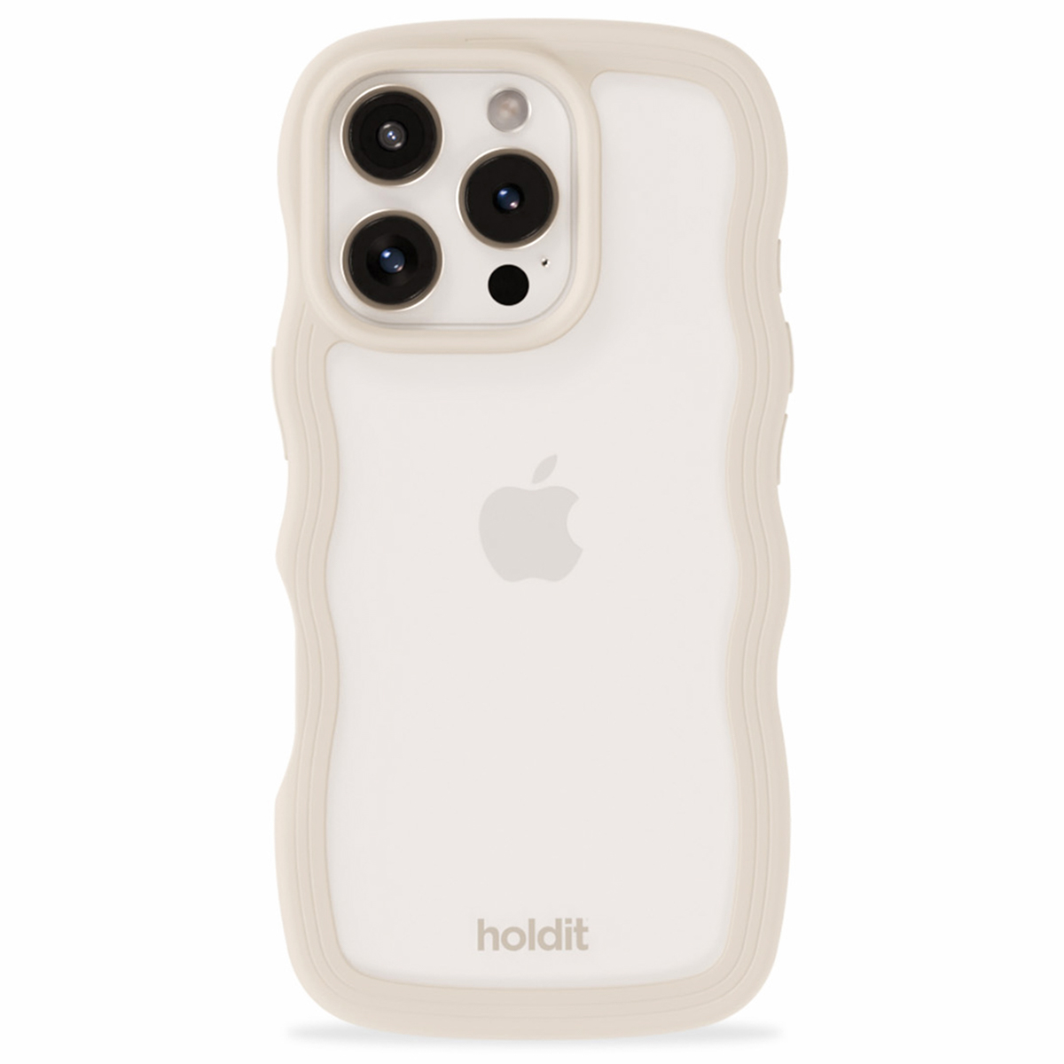 Holdit Wavy Case für das Apple iPhone 16 Pro - Transparent / Light Beige