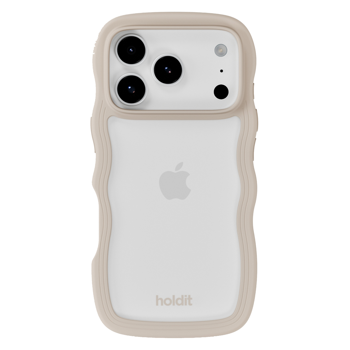 Holdit Wavy Case für das Apple iPhone 17 Pro Max - Transparent / Light Beige
