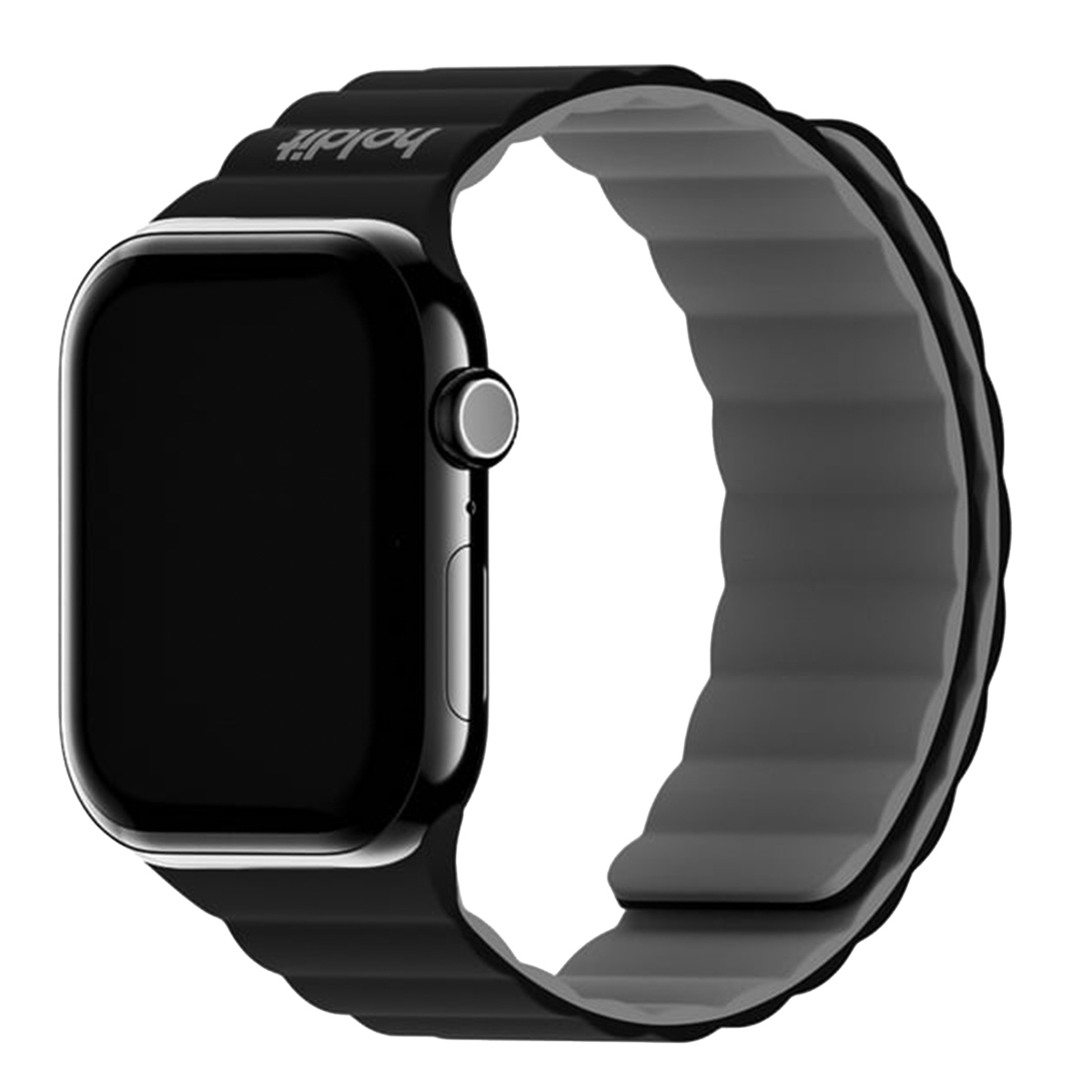 Holdit Silikonarmband Magnet für Apple Watch | 38/40/41/42 mm - Black / Grey