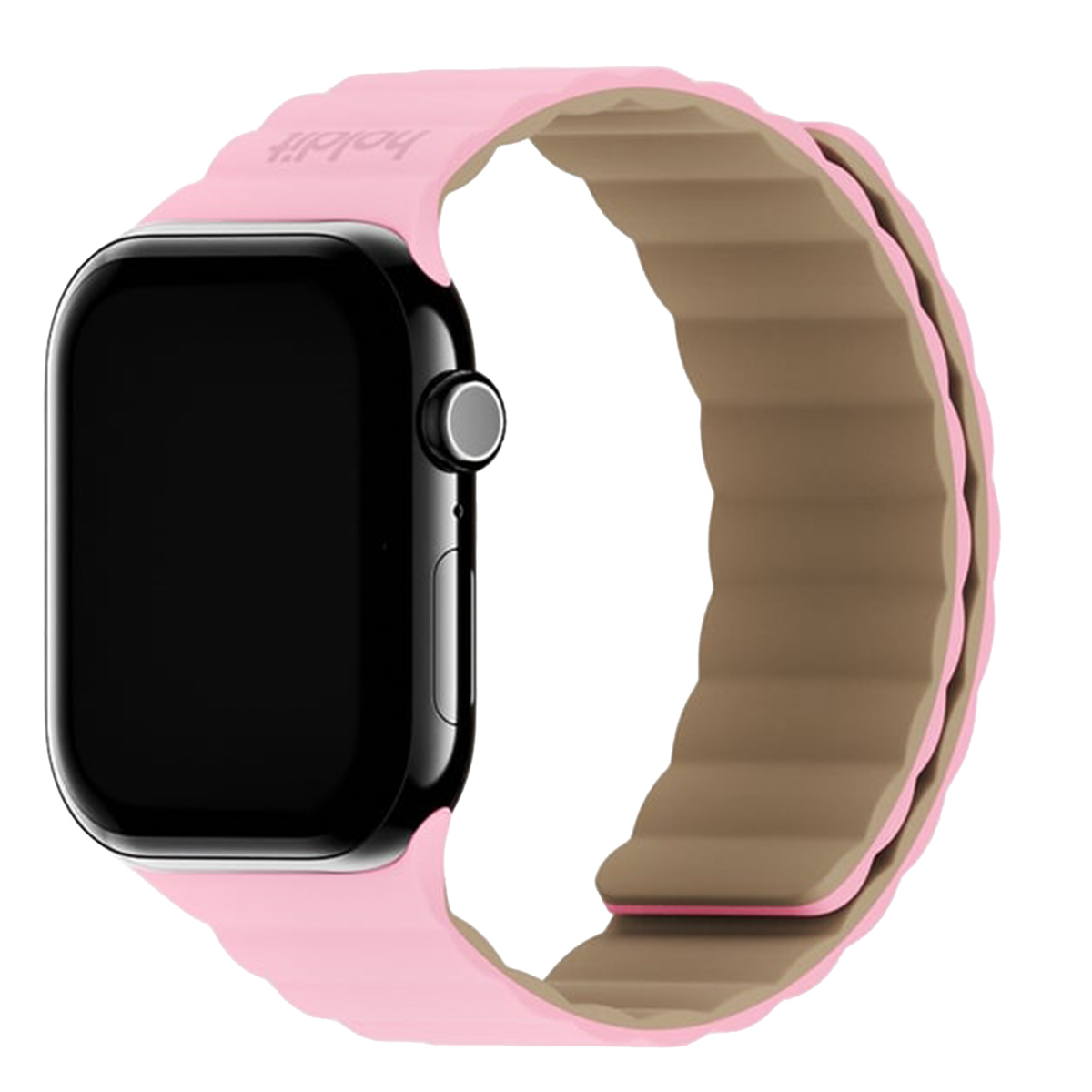 Holdit Silikonarmband Magnet für Apple Watch | 44/45/46/49 mm - Pink / Beige