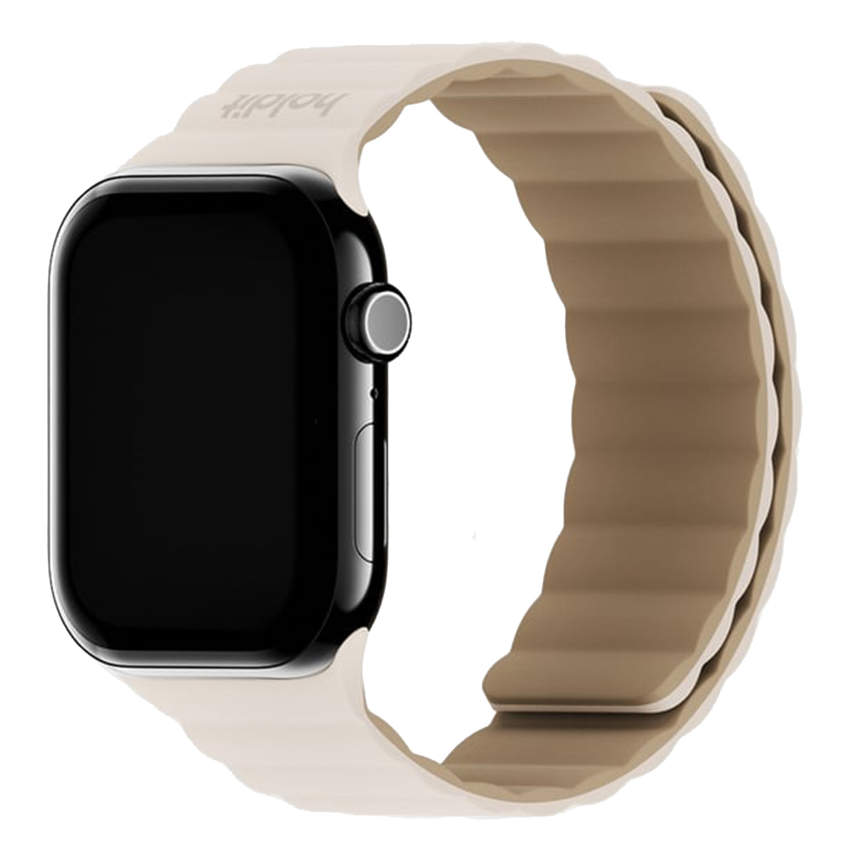 Holdit Silikonarmband Magnet für Apple Watch | 44/45/46/49 mm - Light Beige / Beige
