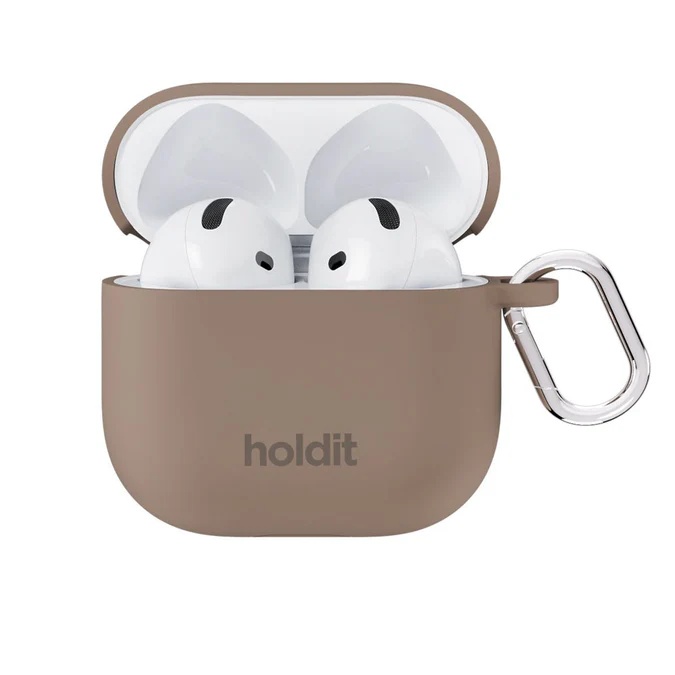 Holdit Solid Silicone Case für das Apple AirPods 4 - Mocha Brown