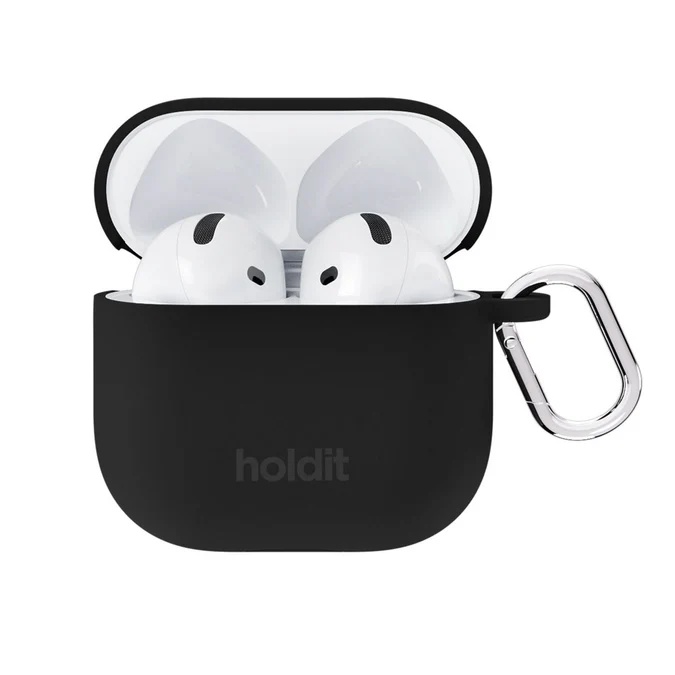 Holdit Solid Silicone Case für das Apple AirPods 4 - Schwarz