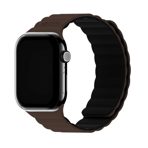 Holdit Silikonarmband Magnet für Apple Watch | 38/40/41/42 mm - Chocolate / Black