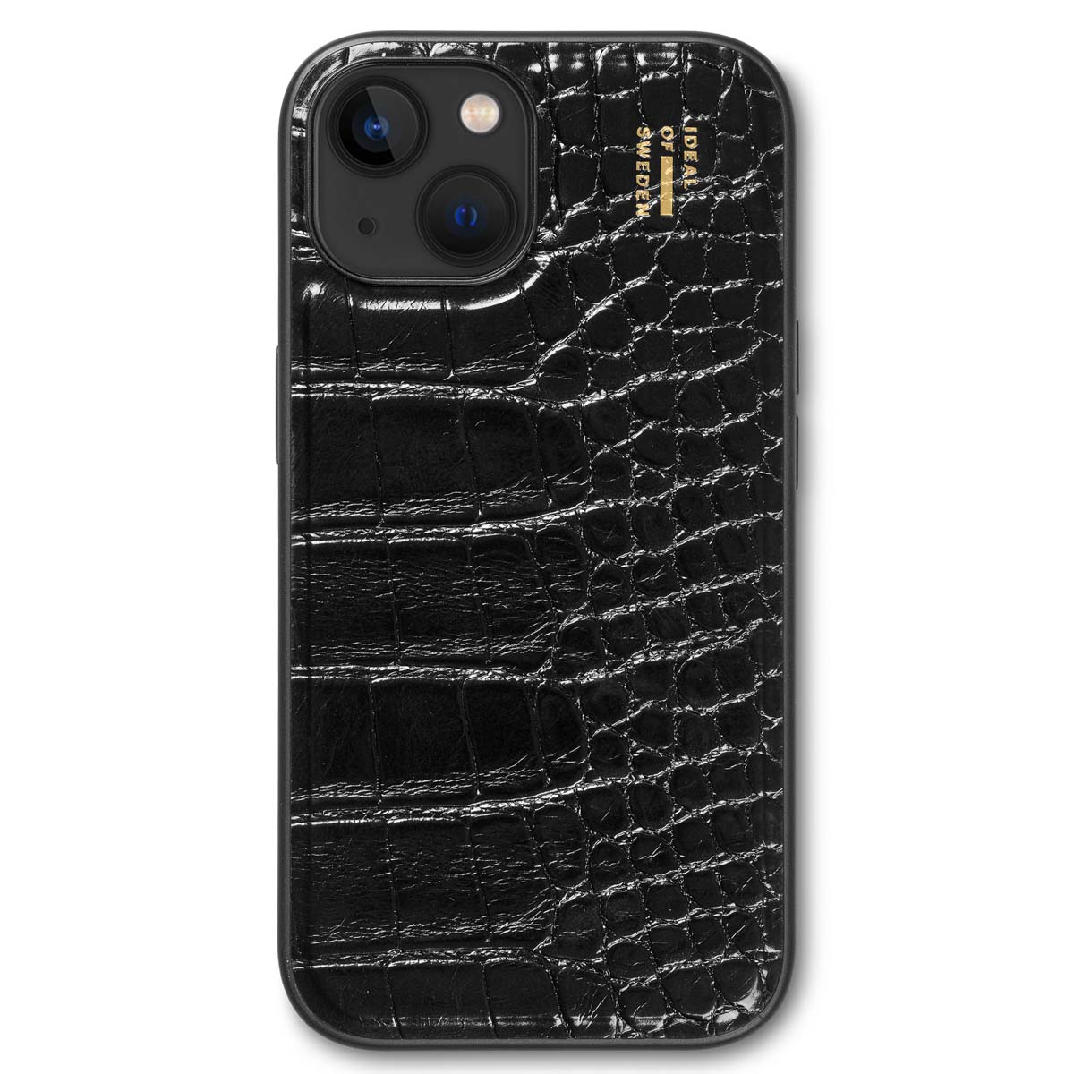 iDeal of Sweden Vegan Leather Back Cover für das Apple iPhone 17e / 16e / 15 / 14 / 13 - Black Croco