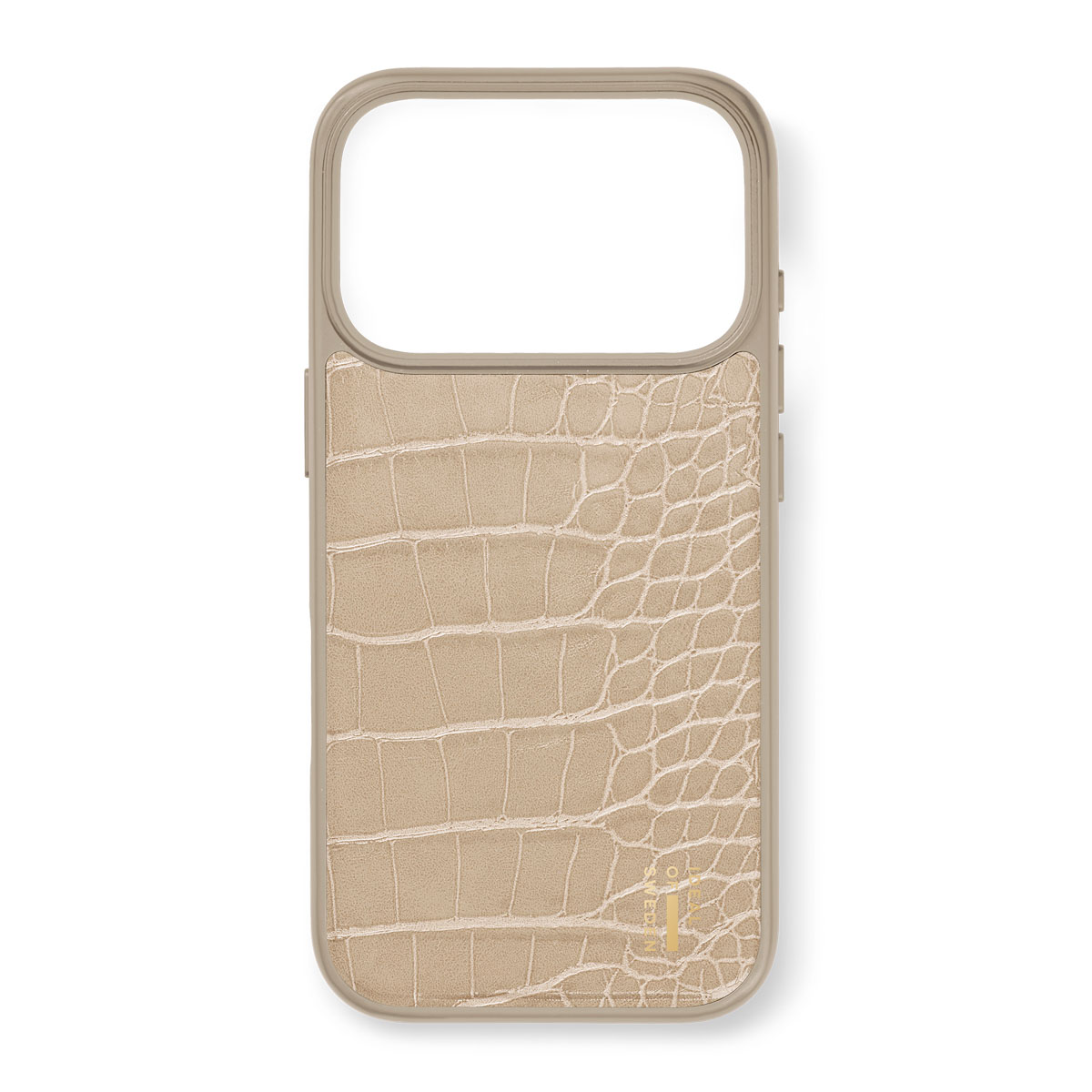 iDeal of Sweden MagSafe-Hülle aus veganem Leder für das Apple iPhone 17 Pro - Warm Beige Croco