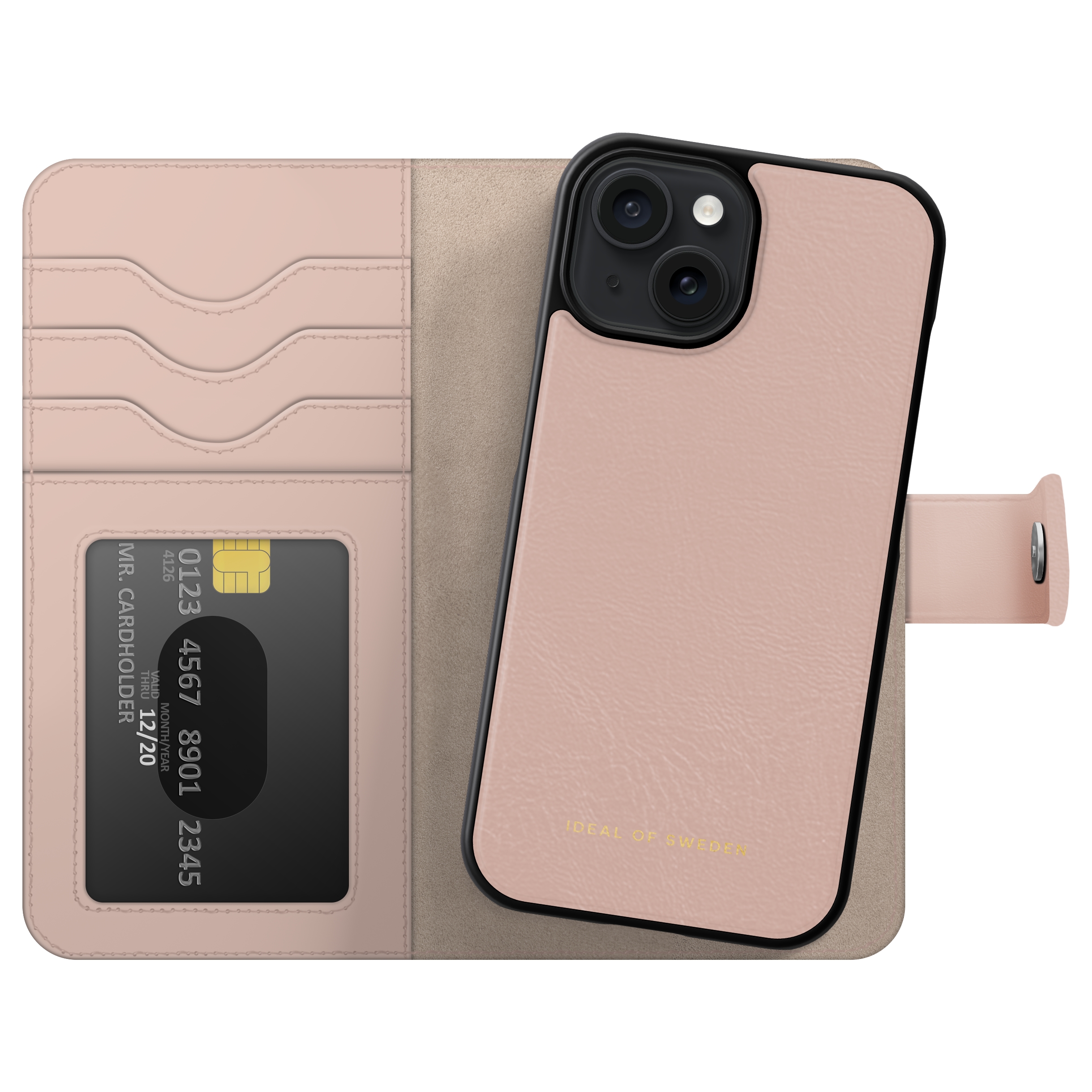 iDeal of Sweden Magnet Wallet+ Klapphülle für das Apple iPhone 15 - Pink