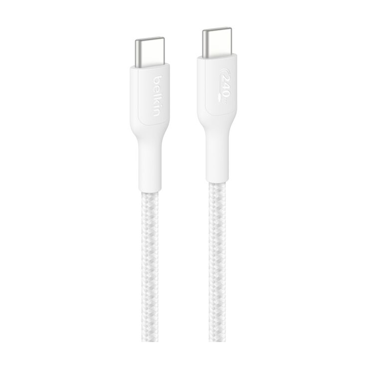Belkin BoostCharge Pro Braided USB-C auf USB-C Kabel - 2 Meter - Weiß