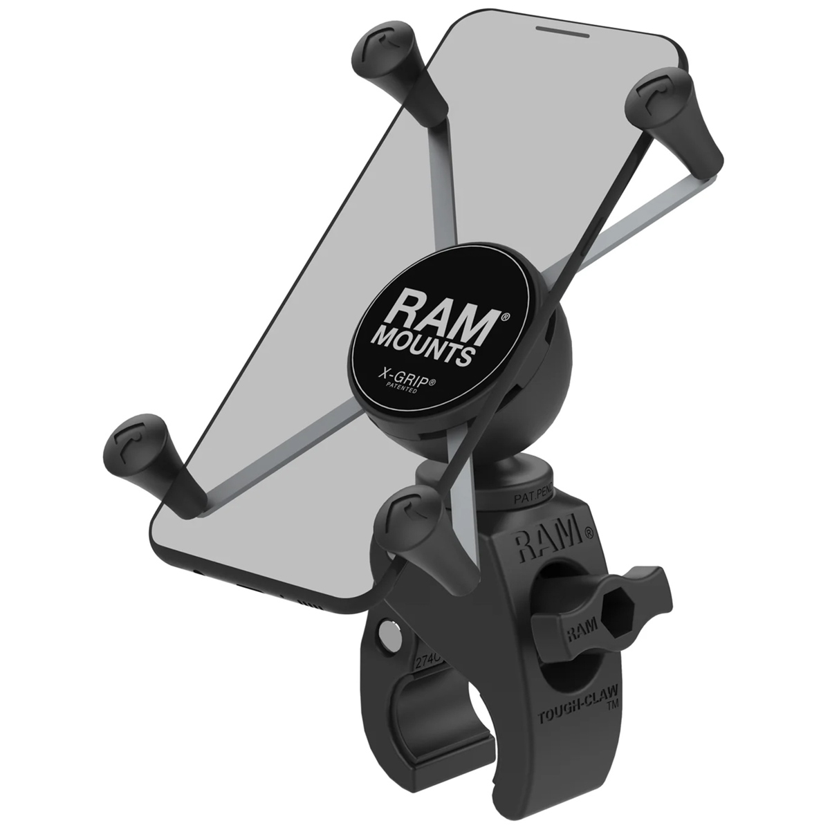 RAM Mounts X-Grip® Tough-claw Fahrrad-/Scooter-/Motorrad-Handyhalterung - 360° drehbar - Universal - Groß - Schwarz
