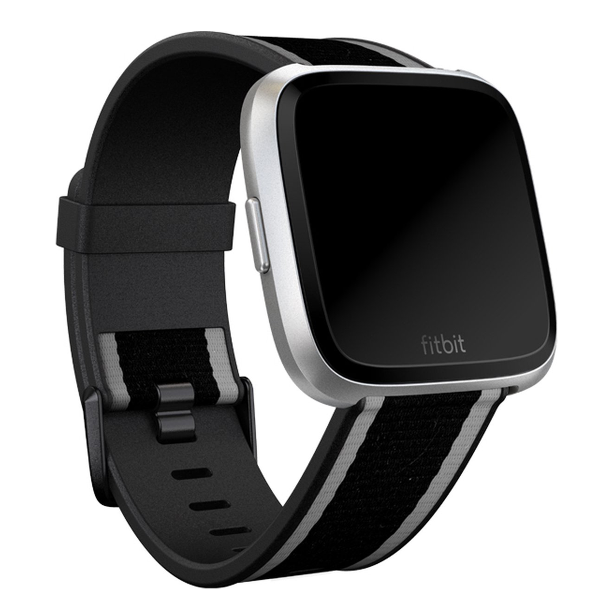 Woven Armband für Fitbit Versa / Versa 2 / Versa Lite - Größe S - Grey / Black