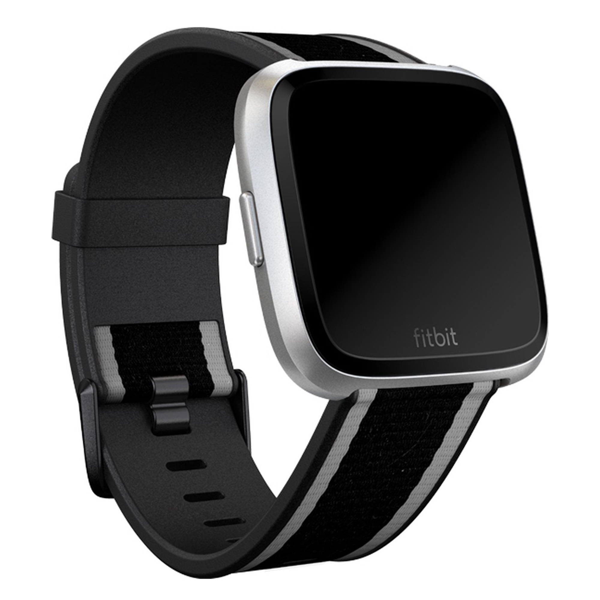 Woven Armband für Fitbit Versa / Versa 2 / Versa Lite - Größe L - Grey / Black