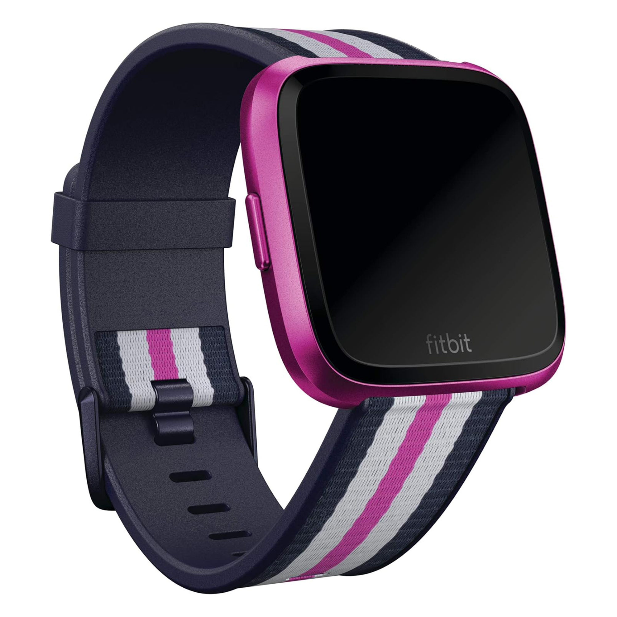 Woven Armband für Fitbit Versa / Versa 2 / Versa Lite - Größe S - Navy / Mulberry