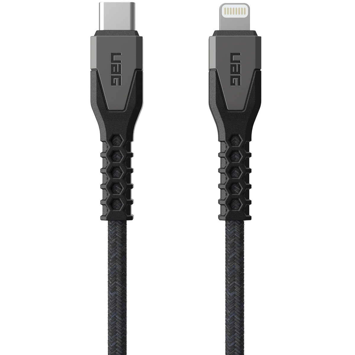 UAG Kevlar® Kern USB-C zu Lightning Ladekabel - 1,5 Meter - Schwarz / Grau