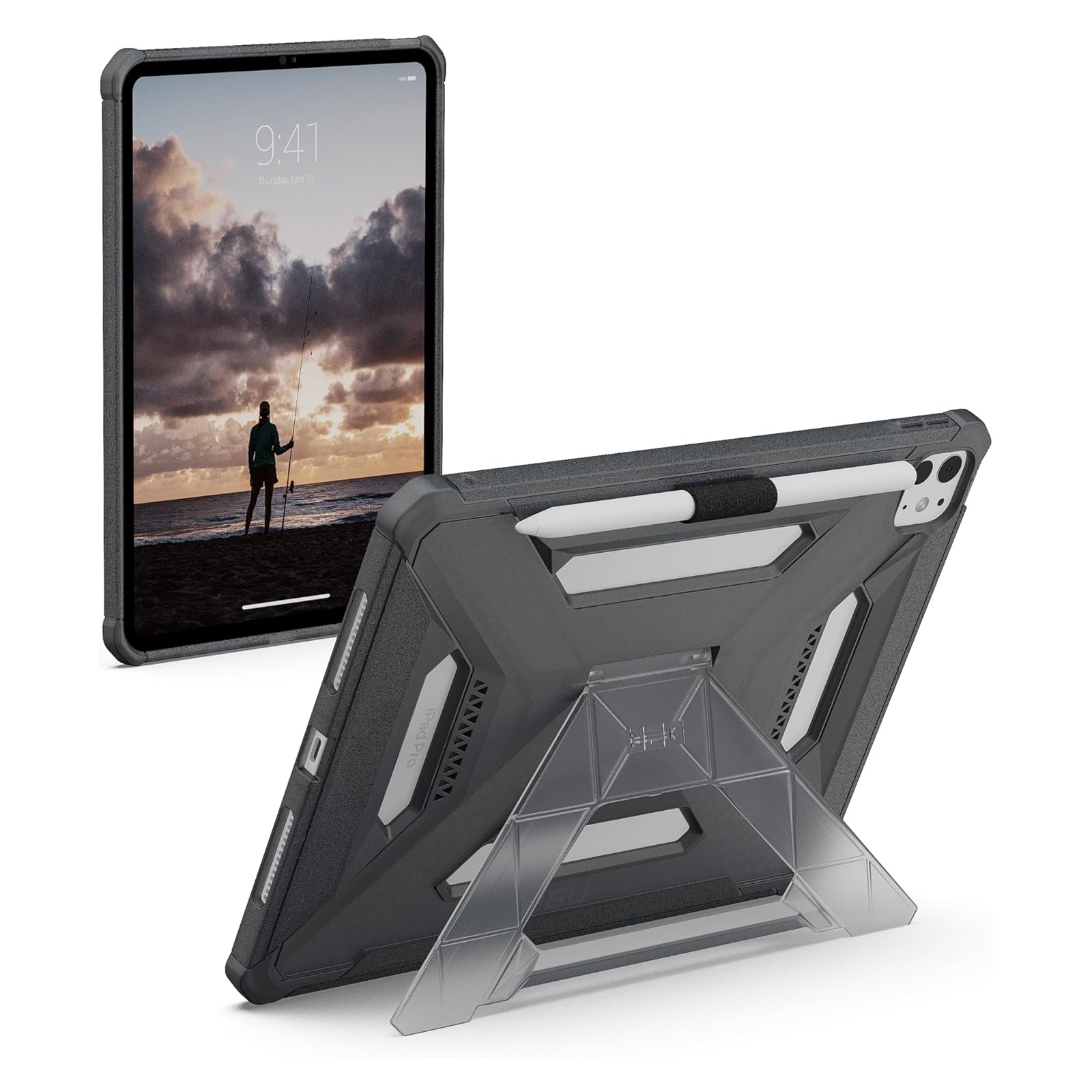 UAG Scout Plus Back Cover mit Ständer für das Apple iPad Pro 11 (2025) M5 / (2024) M4 - Ash