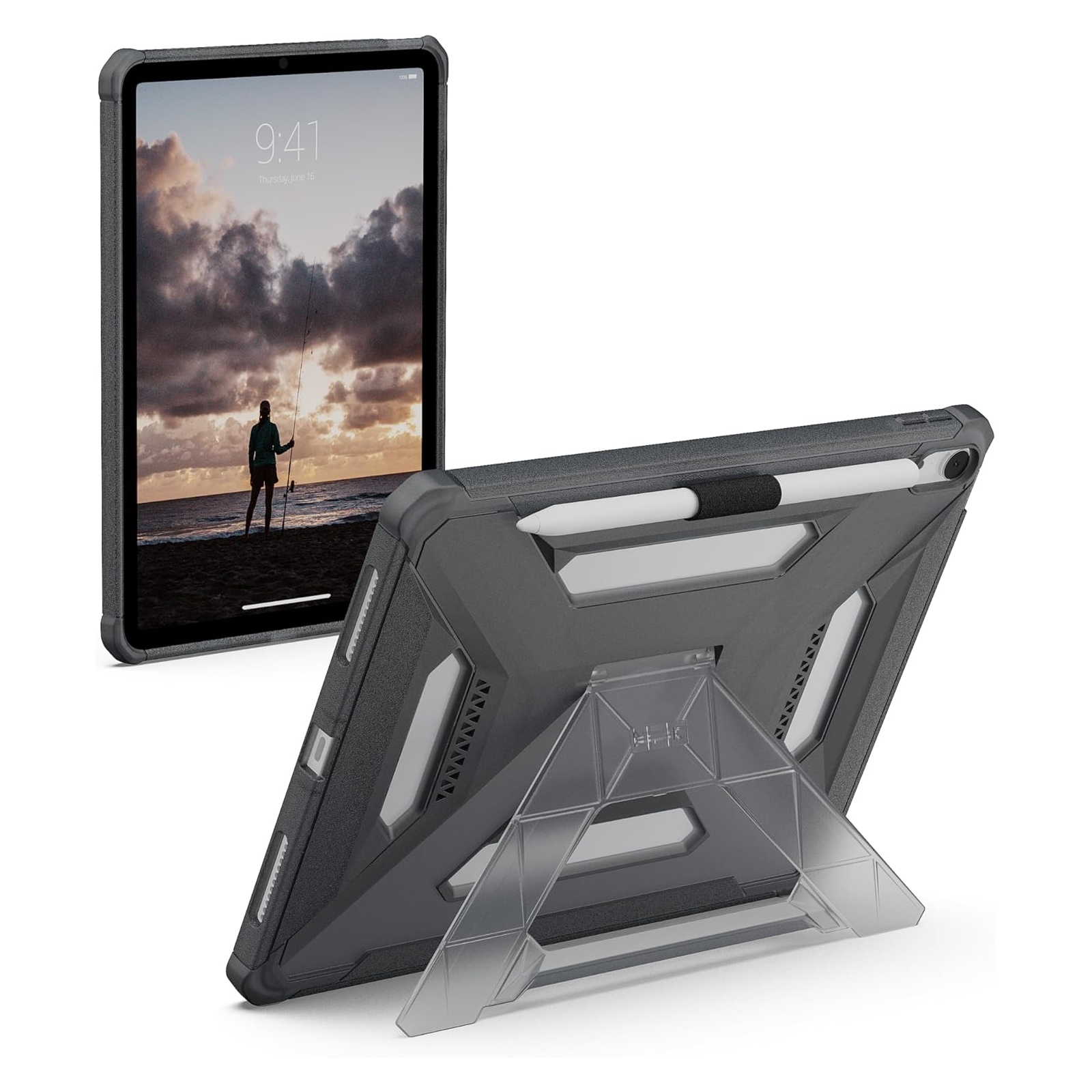 UAG Scout Plus Back Cover mit Ständer für das Apple iPad Air 11 Zoll (2026) M4 / (2025) M3 / (2024) M2 - Ash