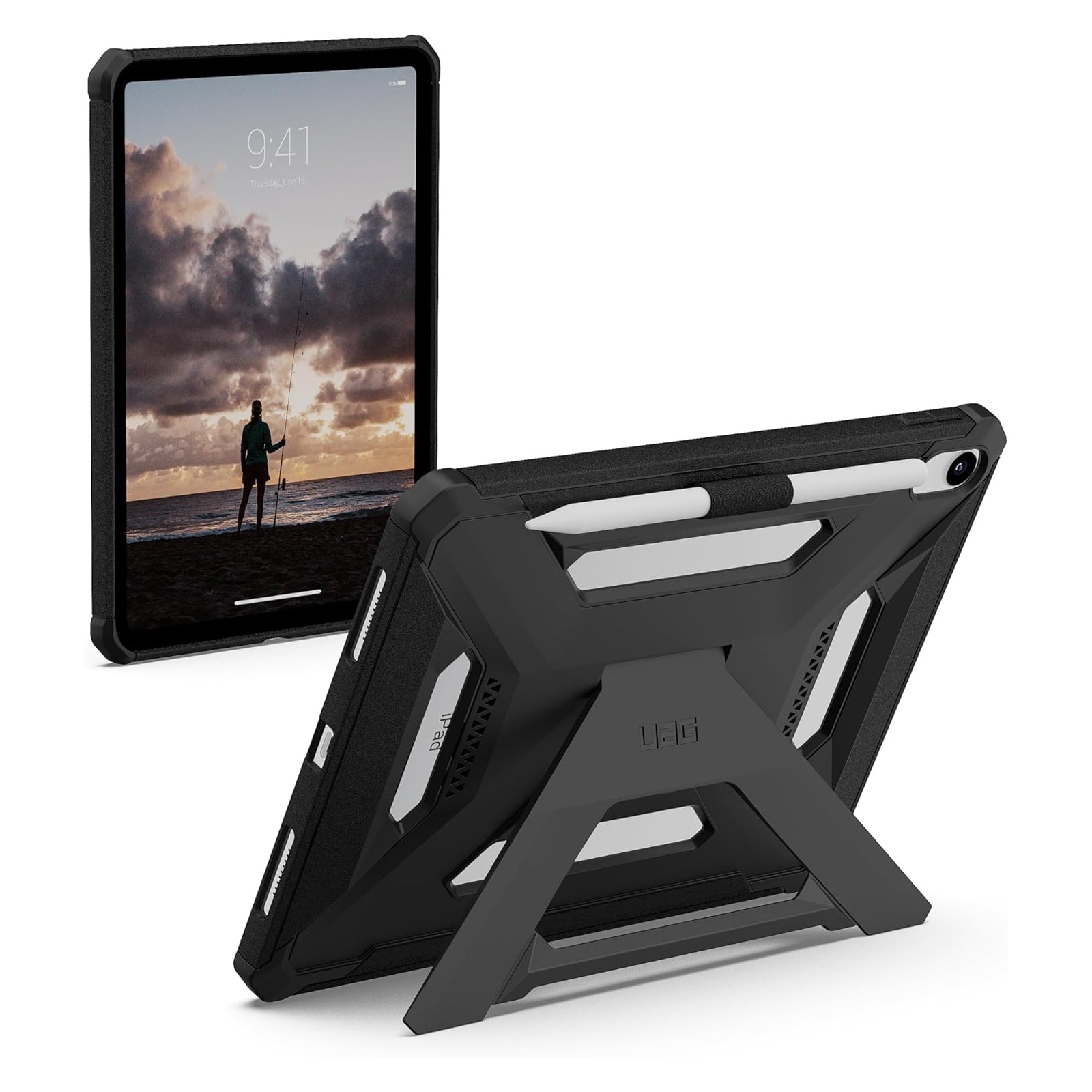 UAG Scout Plus Back Cover mit Ständer für das Apple iPad 11 (2025) 11 Zoll A16 / iPad 10 (2022) 10.9 Zoll - Black