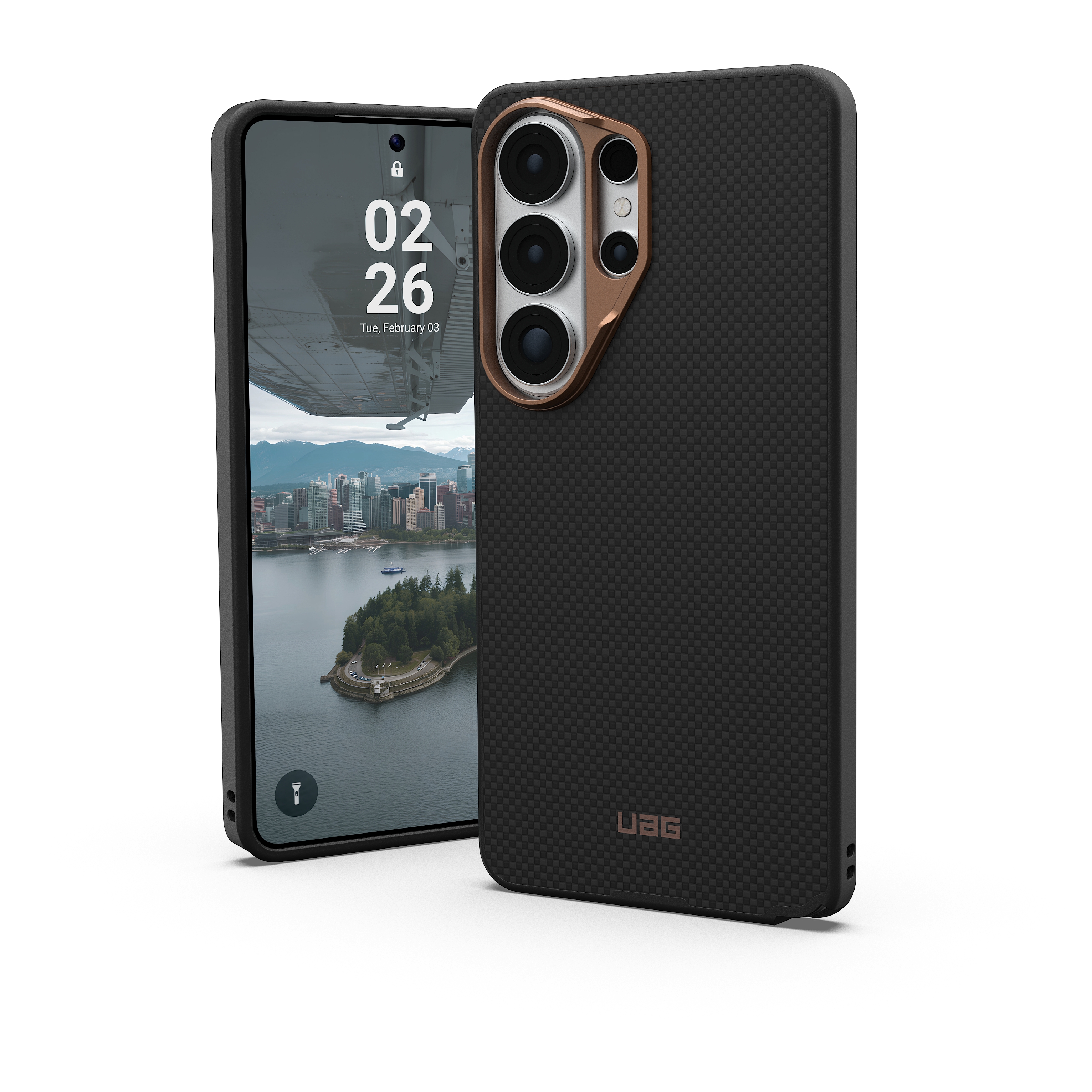 UAG Fibr Armr Backcover mit Magnetring für das Samsung Galaxy S26 Ultra - Black / Bronze