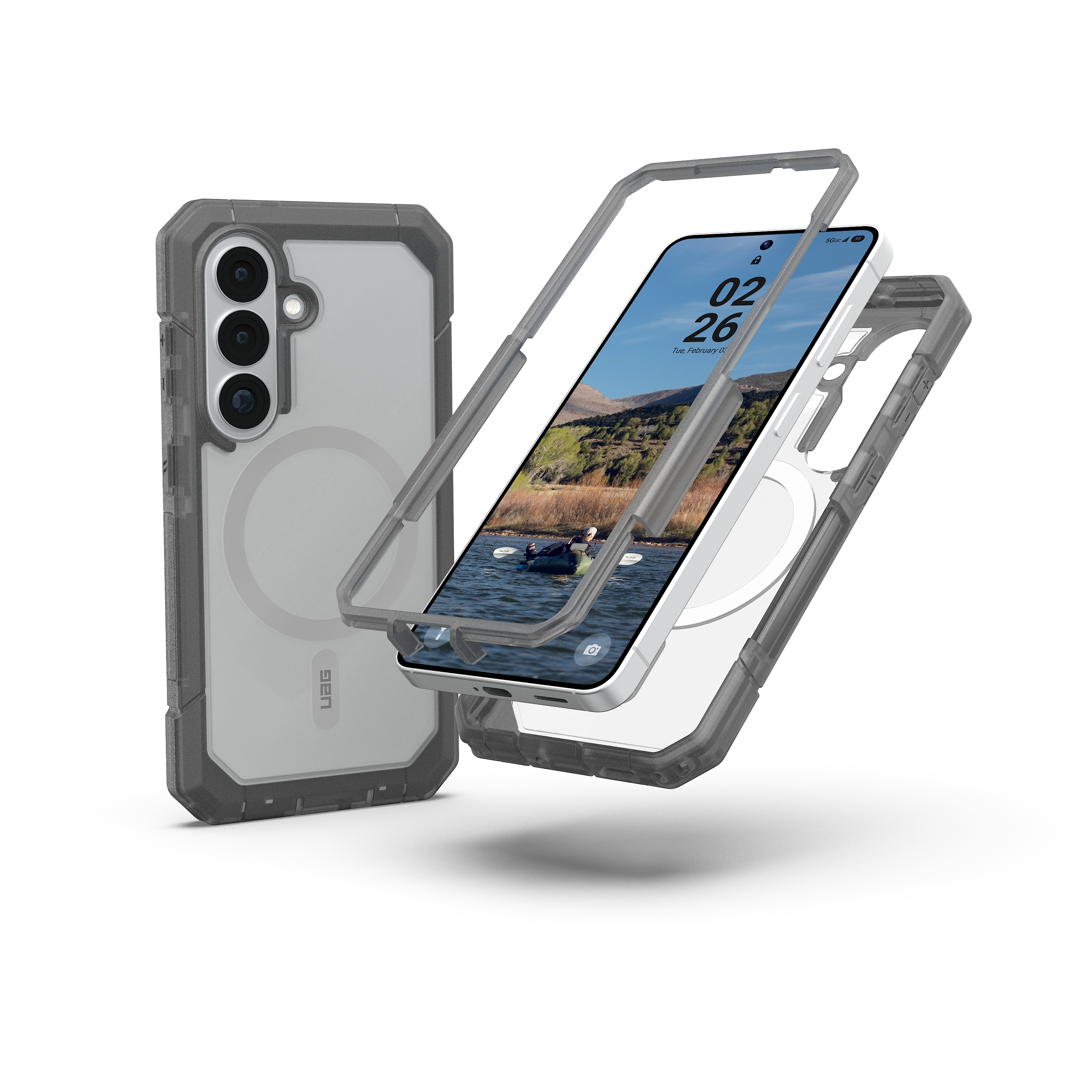 UAG Trooper Backcover mit Magnet für das Samsung Galaxy S26 Plus - Ash Clear