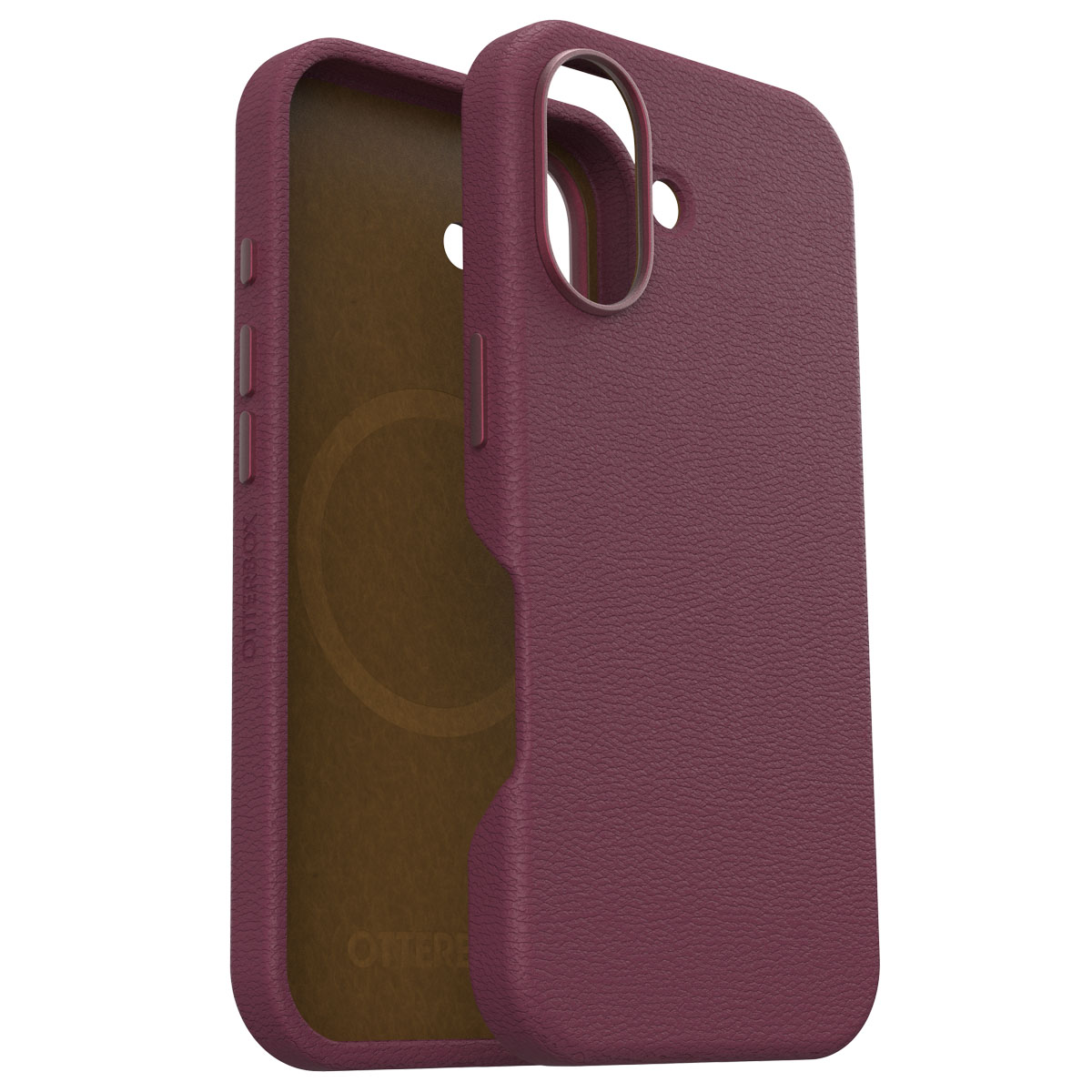 OtterBox Symmetry Cactus Leder Back Cover MagSafe für das Apple iPhone 16 - Maroon Bells