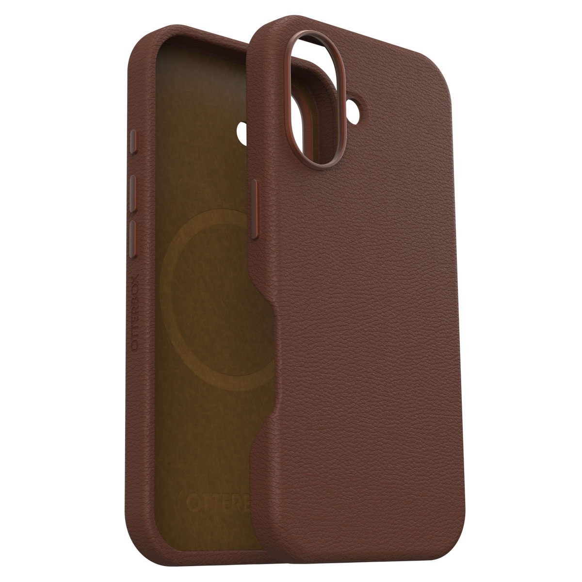 OtterBox Symmetry Cactus Leder Back Cover MagSafe für das Apple iPhone 16 - Rich Adobe Brown