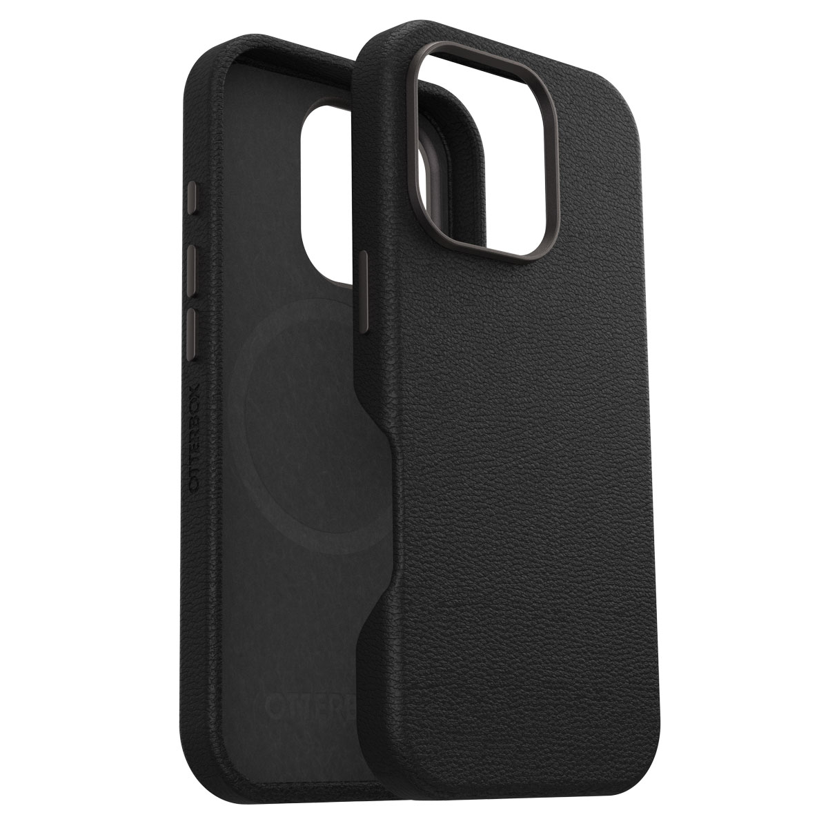 OtterBox Symmetry Cactus Leder Back Cover MagSafe für das Apple iPhone 16 Pro - Noir Ash