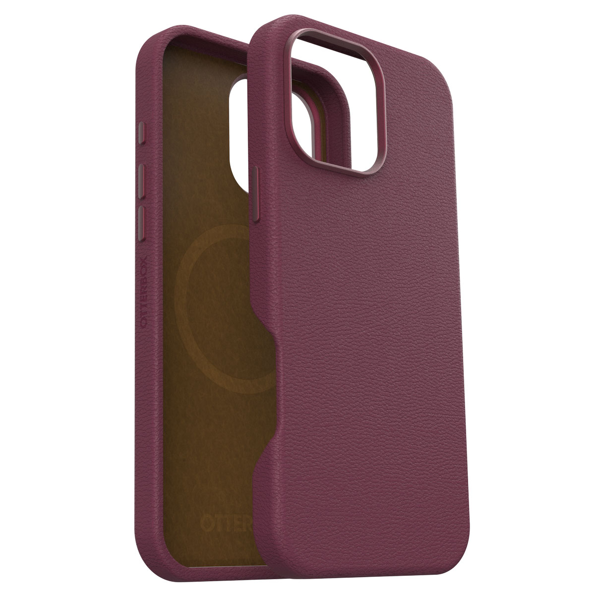 OtterBox Symmetry Cactus Leder Back Cover MagSafe für das Apple iPhone 16 Pro Max - Maroon Bells