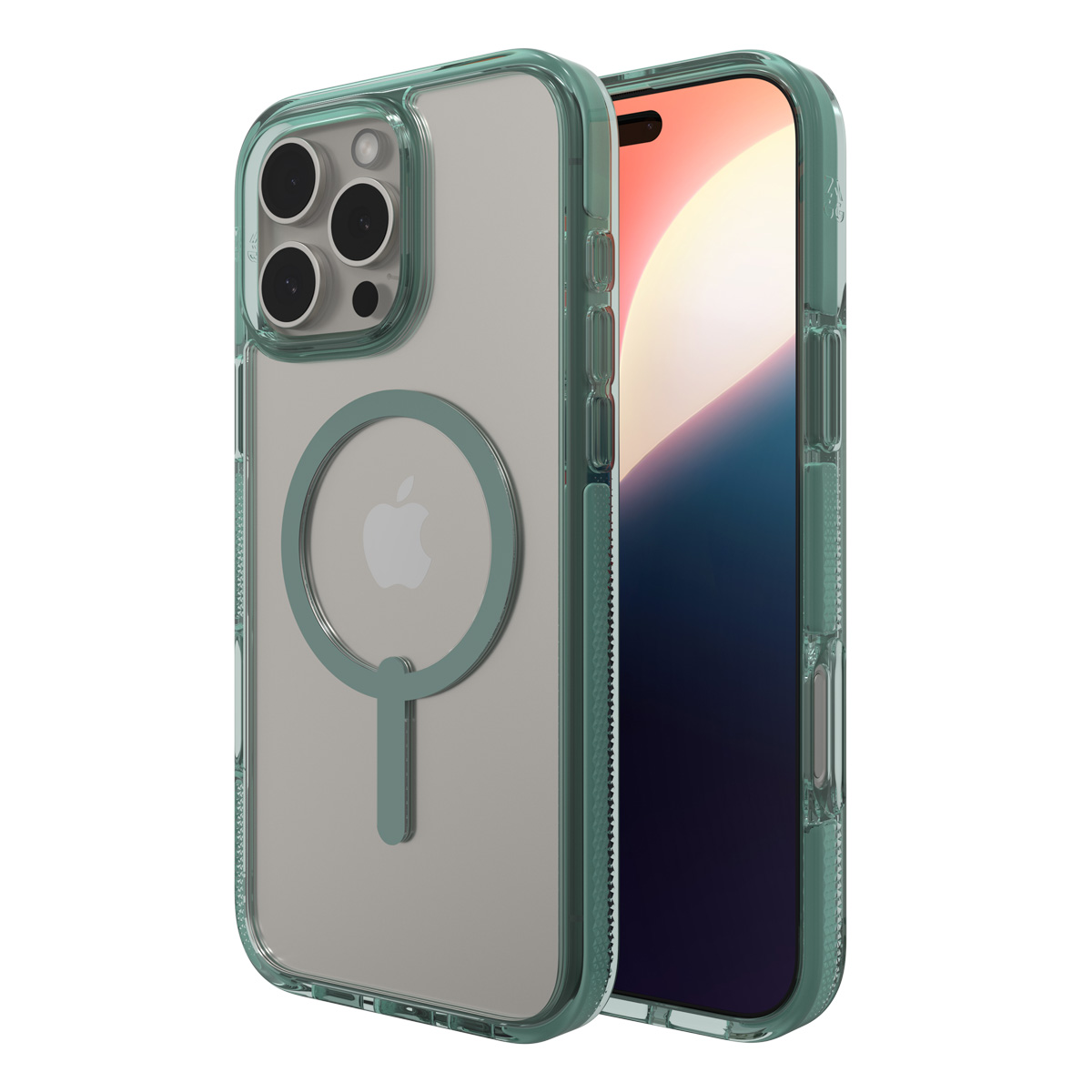 ZAGG Santa Cruz Snap Case mit MagSafe für das Apple iPhone 16 Pro Max - Clear / Green