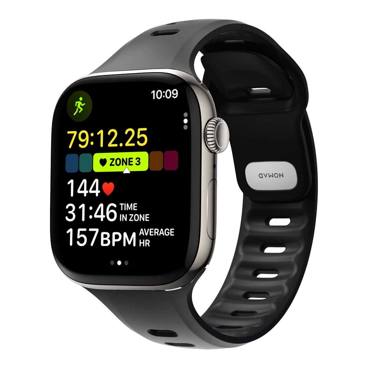 Nomad Tempo Silikonarmband für Apple Watch | 44/45/46/49 mm - Black