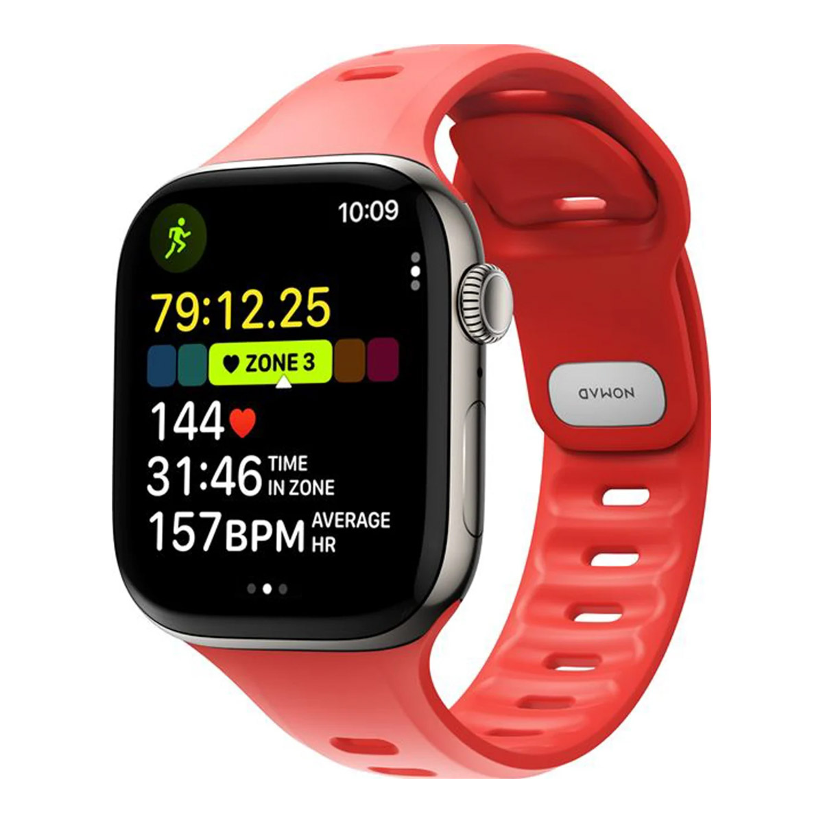 Nomad Tempo Silikonarmband für Apple Watch | 44/45/46/49 mm - Wide fit - Coral