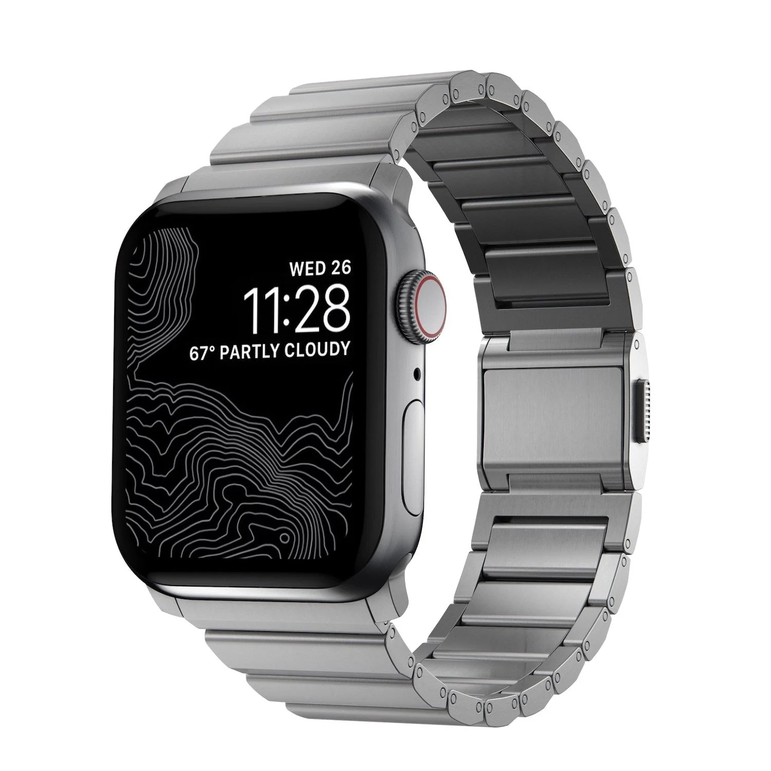 Nomad Titan-Gliederarmband für Apple Watch | 44/45/46/49 mm - Silber