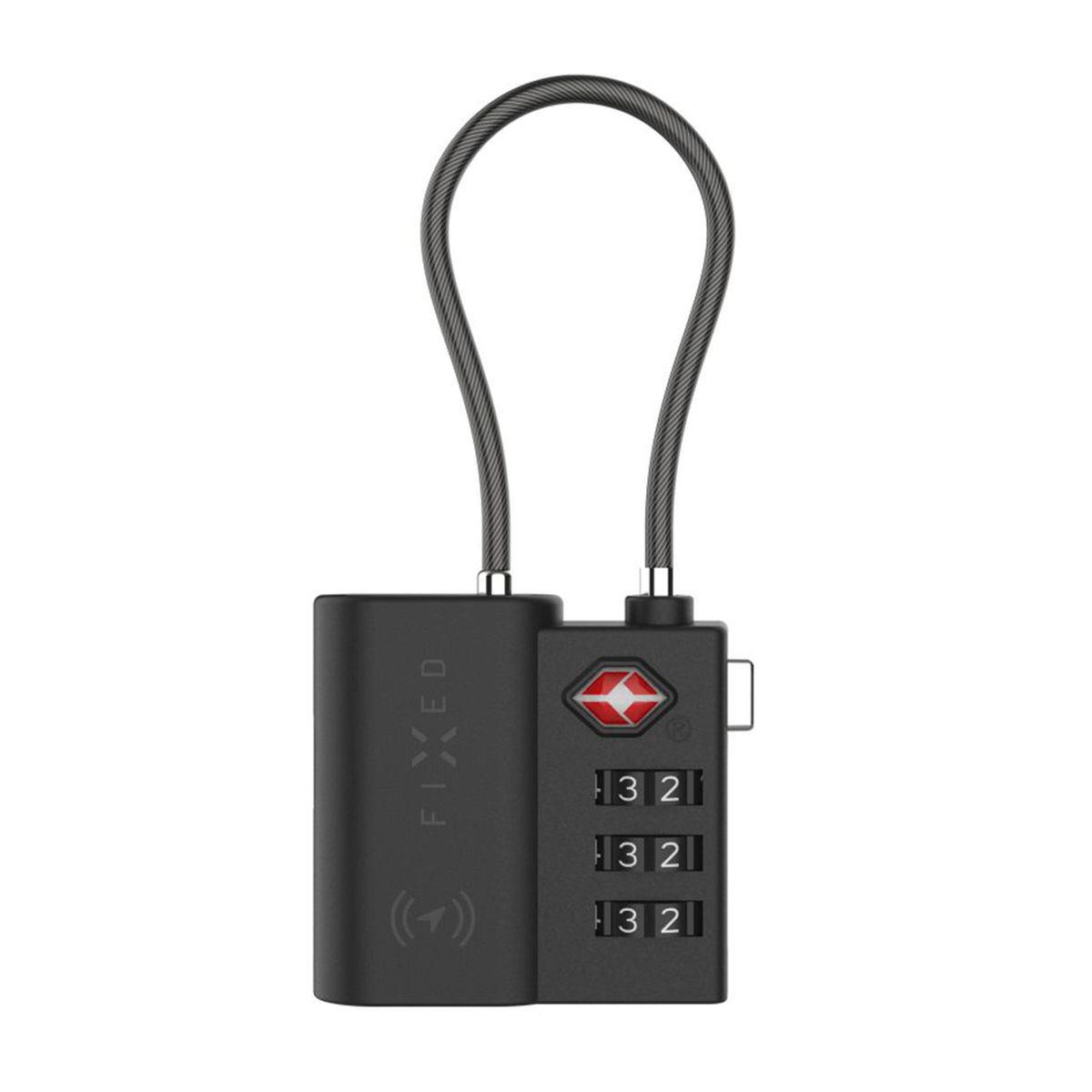 Fixed Tag Lock mit Apple Find My Unterstützung - TSA Reiseschloss für den Koffer - Schwarz