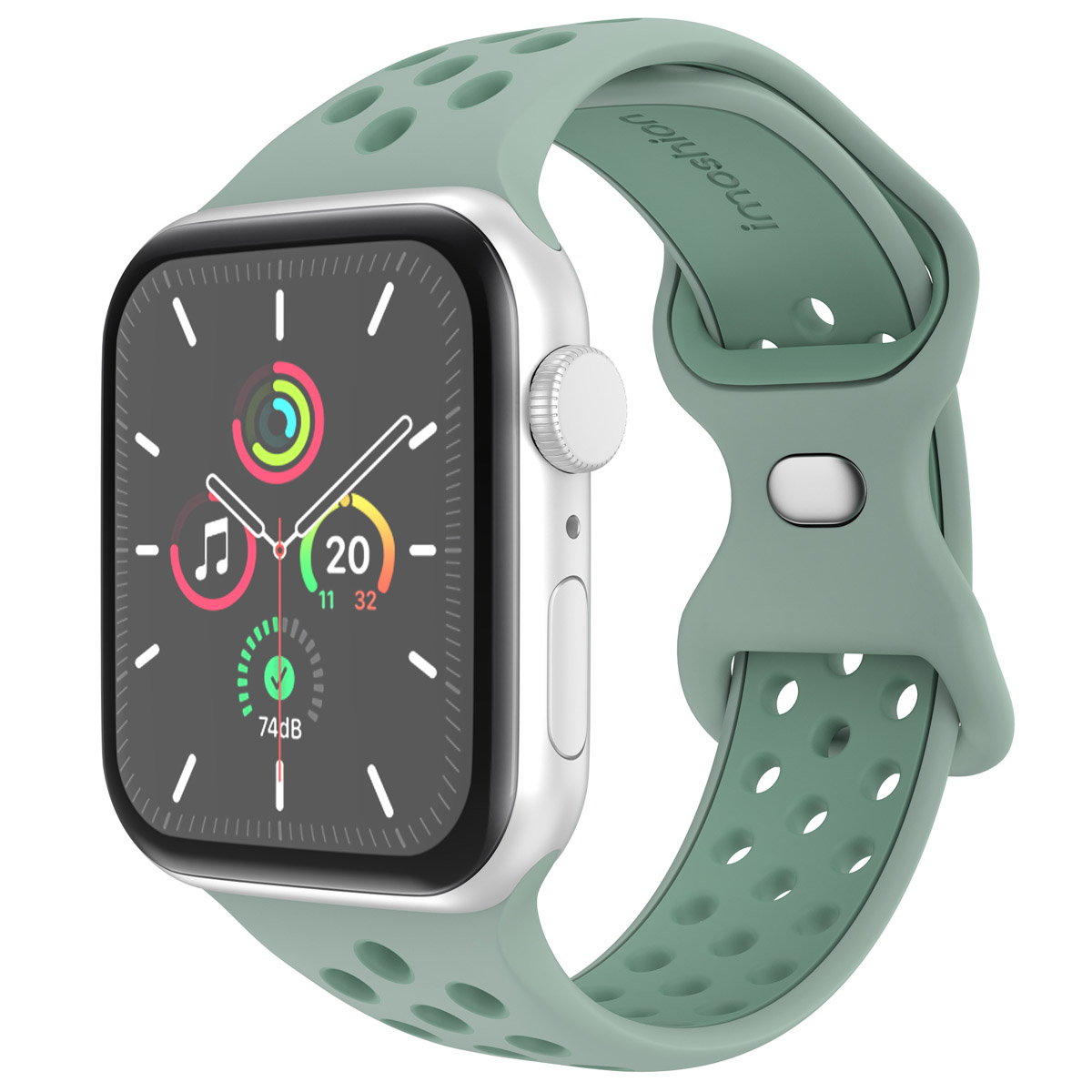 imoshion Silikon Sport⁺ Armband für Apple Watch | 44/45/46/49 mm - Größe S/M - Light Green & Green